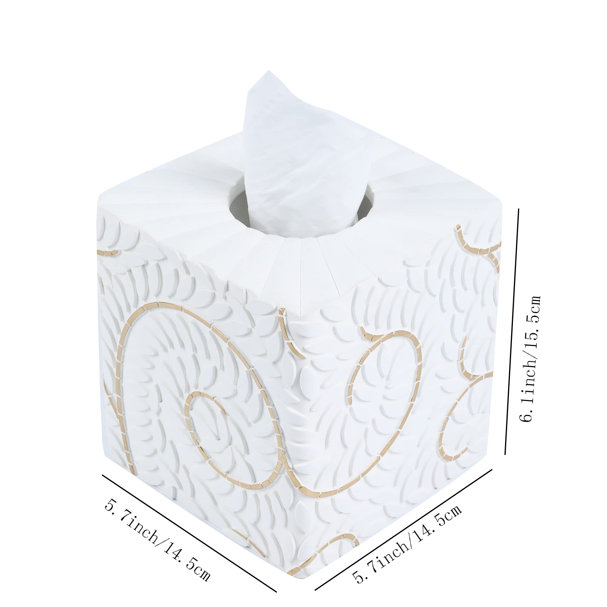 Modern Square Tissue Box Cover Holder - Unique Bathroom Vanity Decor for Countertops, Bedroom & Living Room | Stylish Tissue Box Cover for Home & Office Use