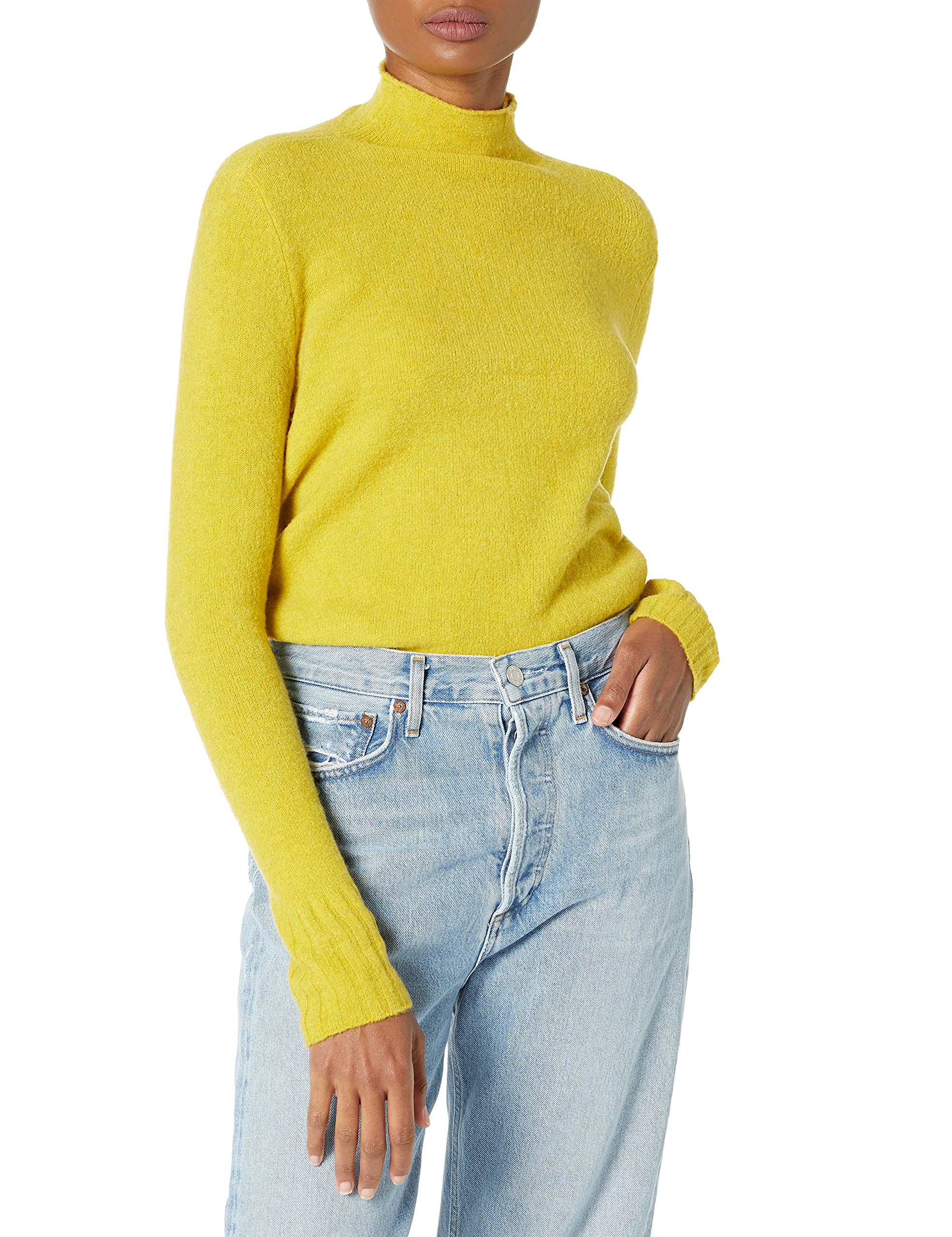 Goodthreads Women's Mid-Gauge Stretch Funnel Neck Sweater - Soft Comfortable Winter Pullover for Casual Wear & Office Outfits