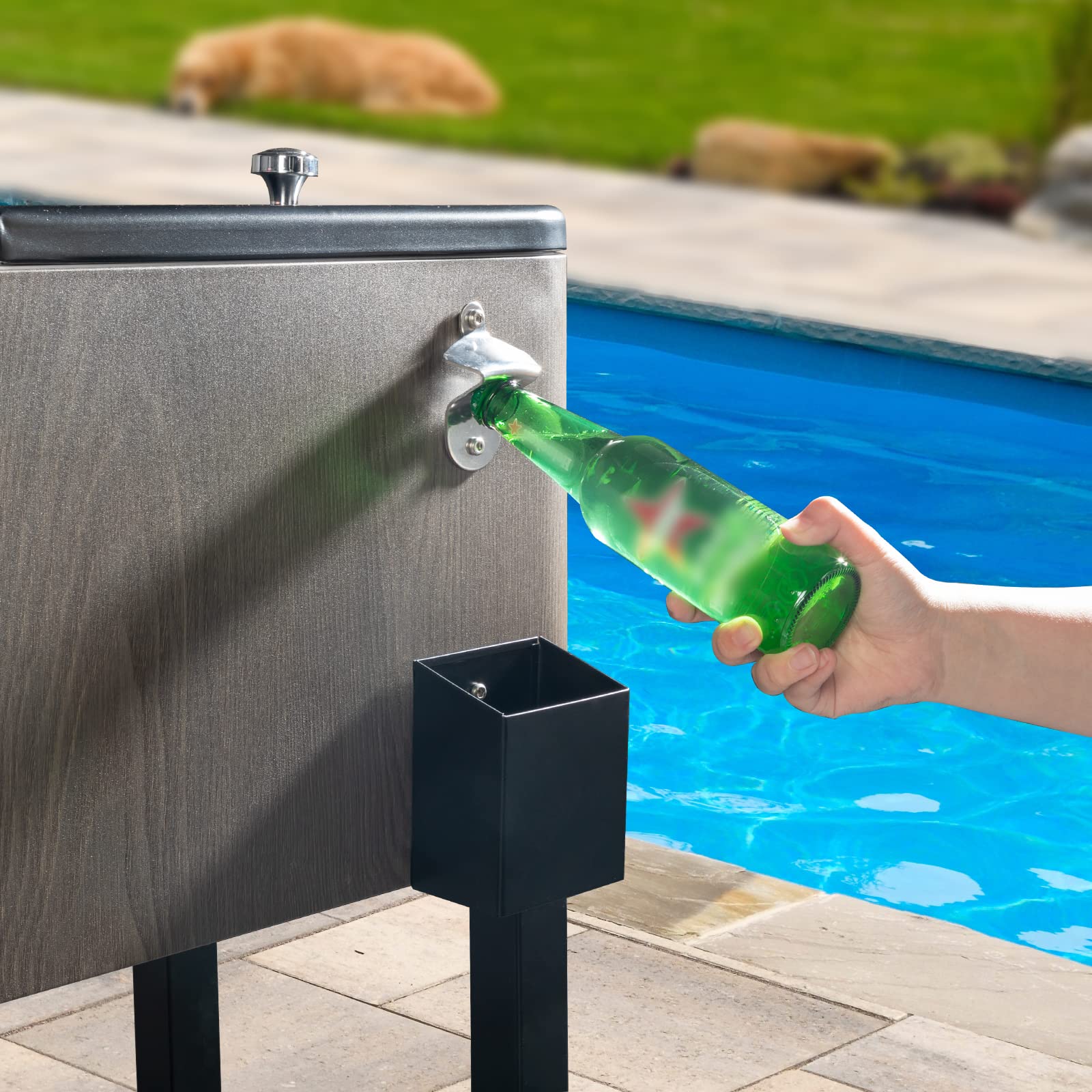 80 QT Rolling Cooler with Wheels & Shelf - Portable Outdoor Ice Chest for Camping, Picnics, Tailgating & Backyard Parties - Heavy Duty Drink Cooler Cart for Patio, Beach & BBQ