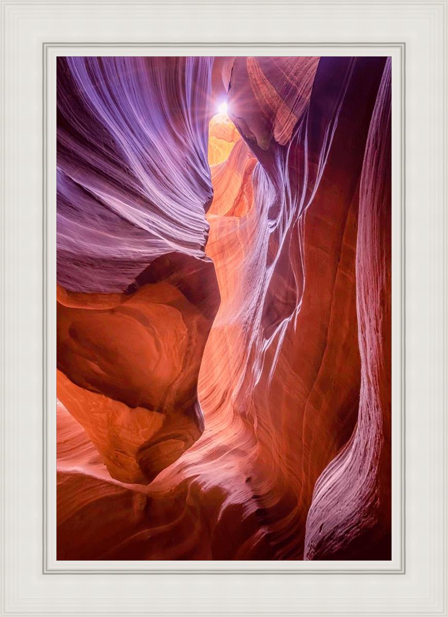 Antelope Canyon Sunburst Wall Art - Stunning Desert Landscape Photography Print for Home & Office Decor | Perfect for Living Room, Bedroom, or Gift