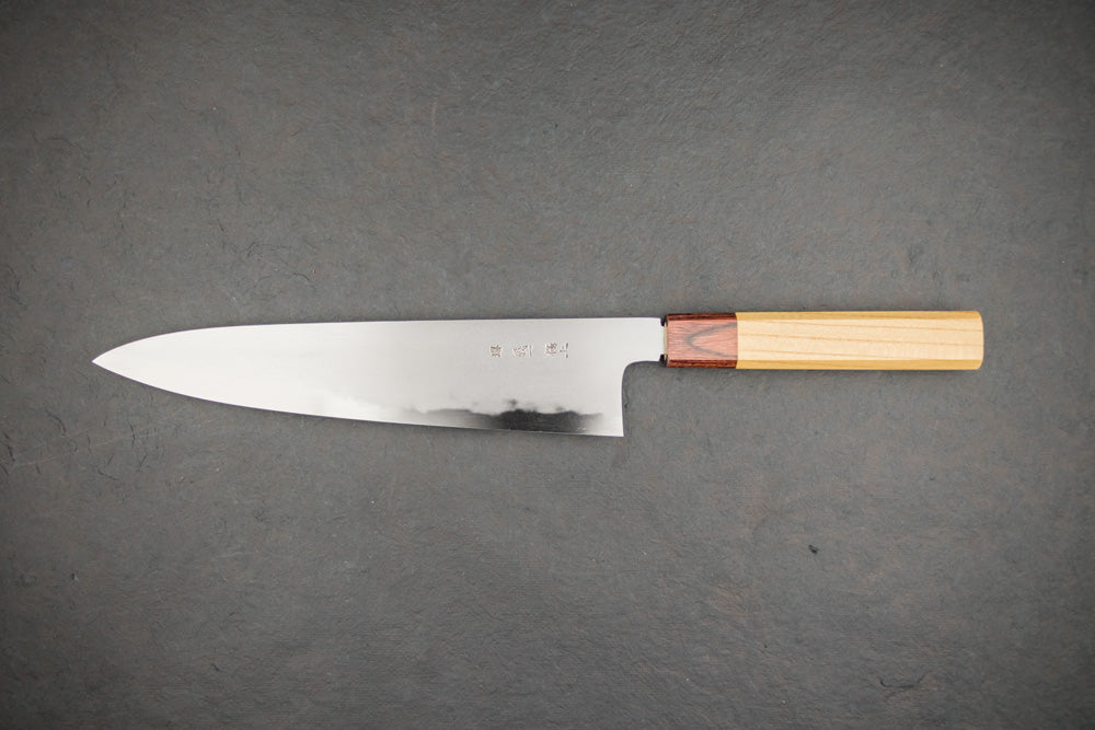 Premium Sakai Kikumori Yoshikazu Tanaka Shironiko Kasumi Gyuto 240mm Japanese Chef Knife - High Carbon Steel, Razor Sharp Edge for Sushi, Meat Cutting & Professional Kitchen Use