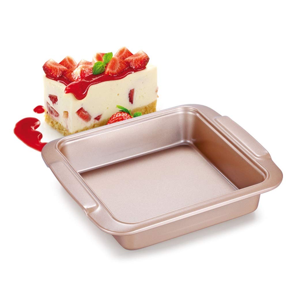 Golden Square Baking Dish - Non-Stick Oven Tray for Cakes & Muffins