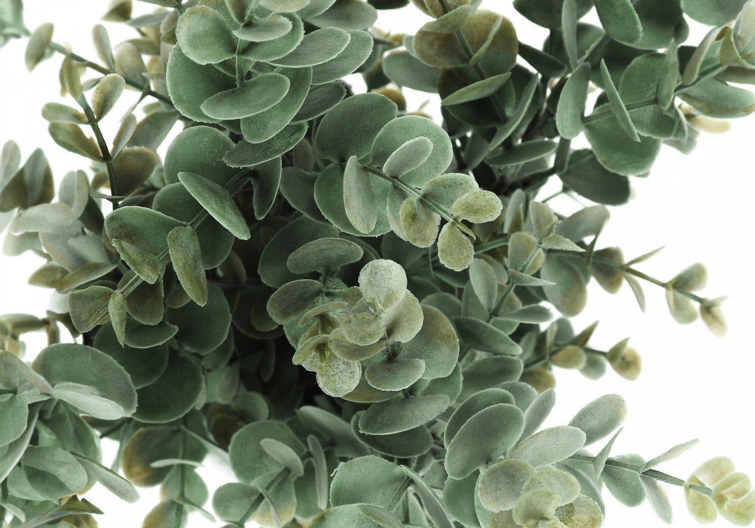 13 Eucalyptus Grass Plants with 4 White Pots - Green Artificial Decor Set of 2 - Perfect for Home Office Decor, Wedding Centerpieces & Indoor Greenery