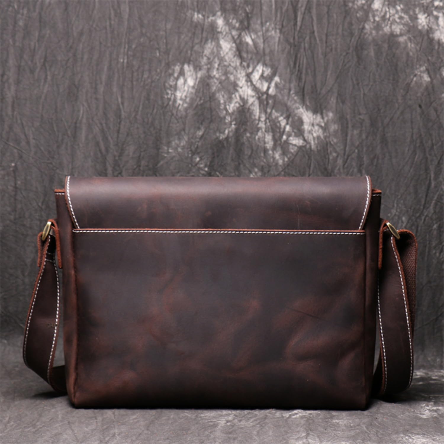 Genuine Leather Men's Messenger Bag - Crossbody Shoulder Bag for Men, Crazy Horse Leather Handbag Purse - Perfect for Work, Travel & Daily Commute