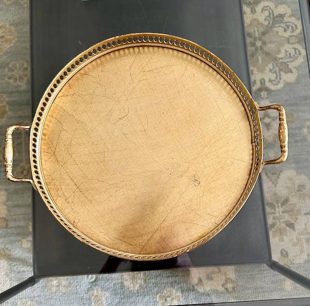 Honeychurch Home Gallery Metal Serving Tray - Elegant Decorative Tray for Coffee Table, Dining, and Kitchen Organization - Perfect for Entertaining Guests and Home Decor