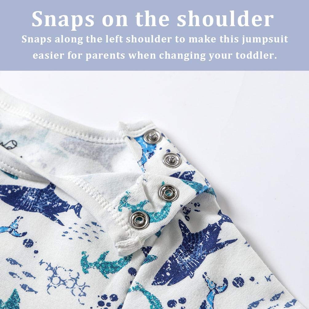 Zanie Kids Baby Boy Rompers - 2-Pack Short Sleeve Snap Cotton Outfits for Toddlers | Summer Casual Wear & Playtime Clothes