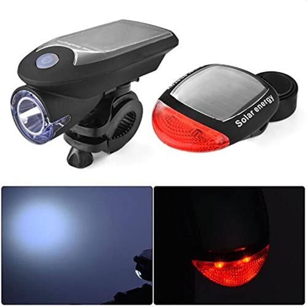 Yestery Rechargeable Solar Bike Lights - Waterproof LED Bicycle Front & Rear Lights with 3 Modes for Night Cycling Safety | Perfect for Commuting, Mountain Biking & Outdoor Adventures