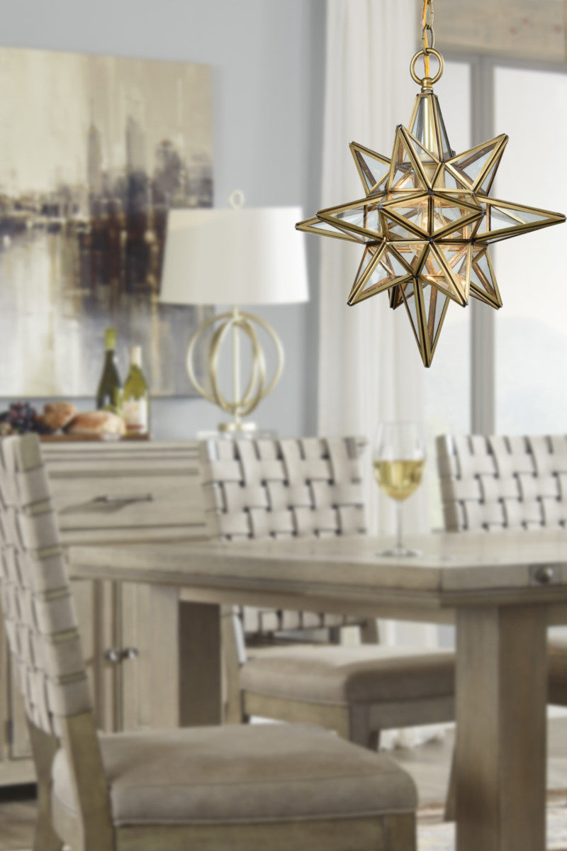 12W LED Pendant Light Fixture - Brushed Brass Finish - Modern Hanging Light for Kitchen Island, Dining Room, or Bedroom Decor