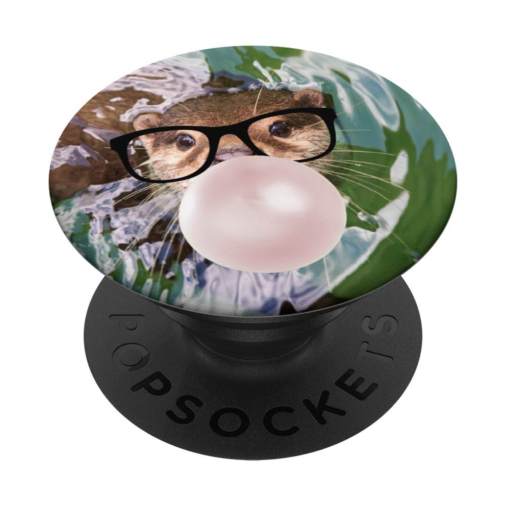Otter Chewing Bubblegum PopGrip - Swappable Phone Grip for Fun & Protection