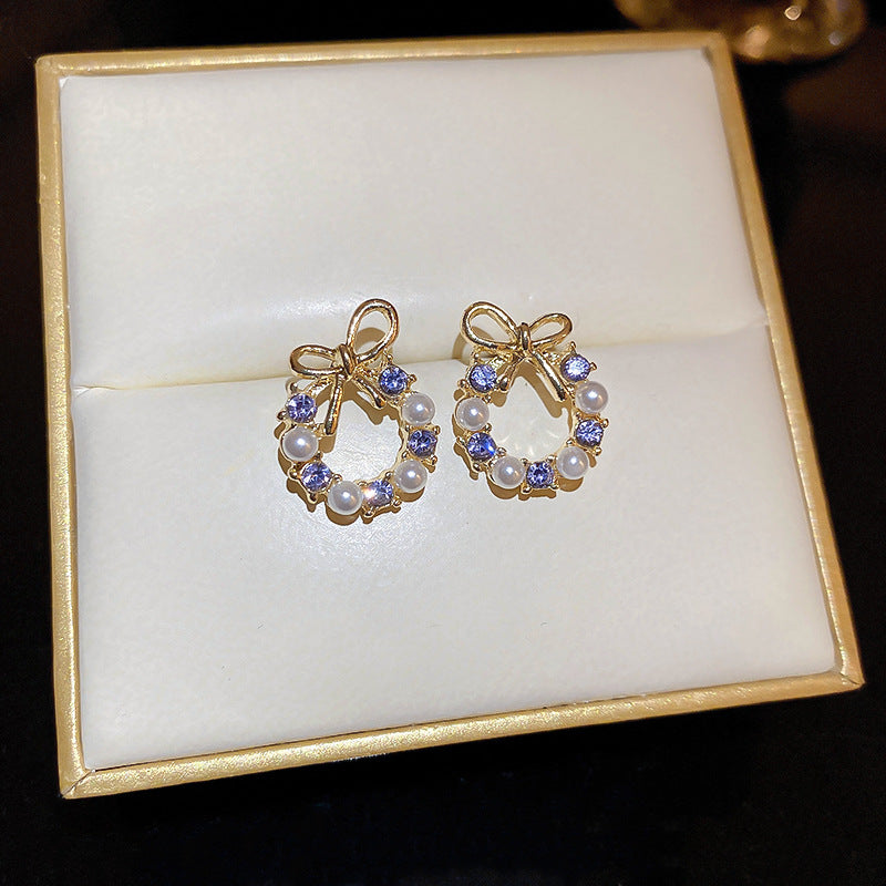 Elegant French Style Bow Pearl Stud Earrings | D3056 | Perfect for Weddings, Parties & Everyday Wear