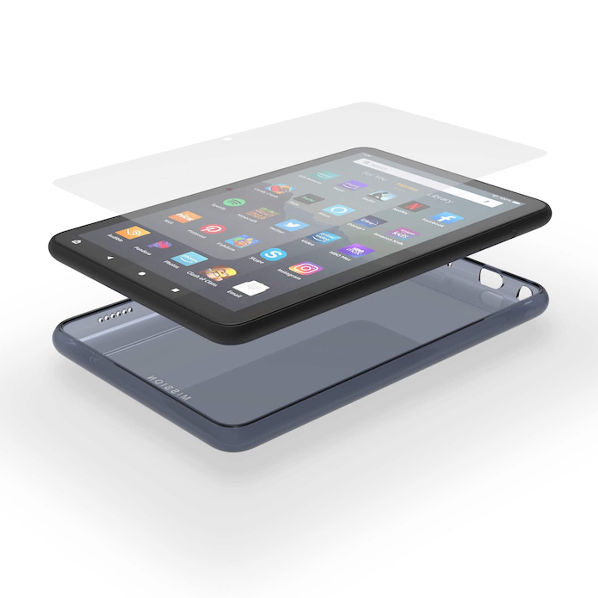 Fire 7 Tablet Case 2022 with Screen Protector - Blue for Home & Travel Use