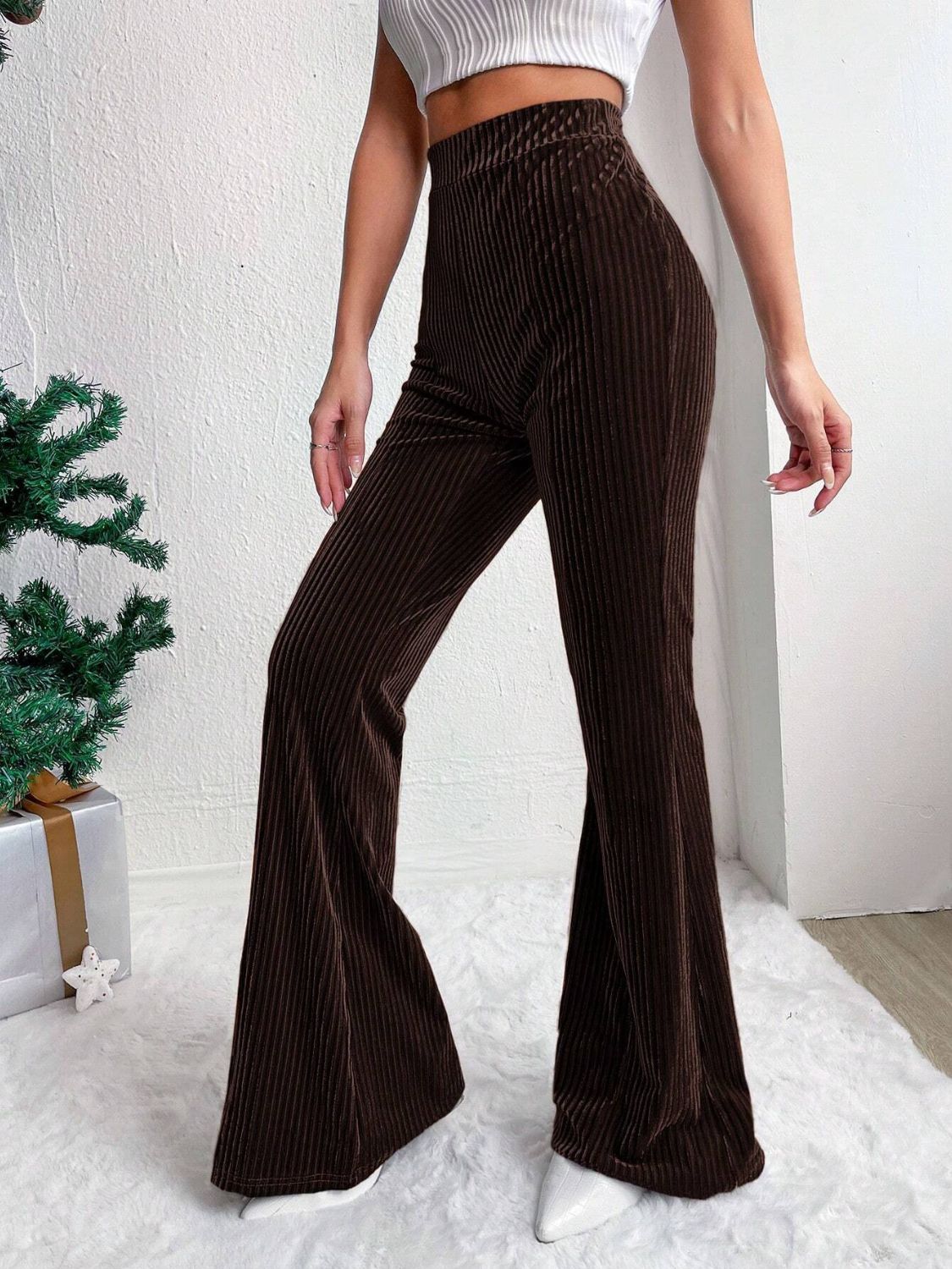 High Waist Flare Pants for Women - Stretchy Bootcut Jeans with Comfortable Elastic Waistband | Perfect for Casual Wear, Office & Date Night Outfits