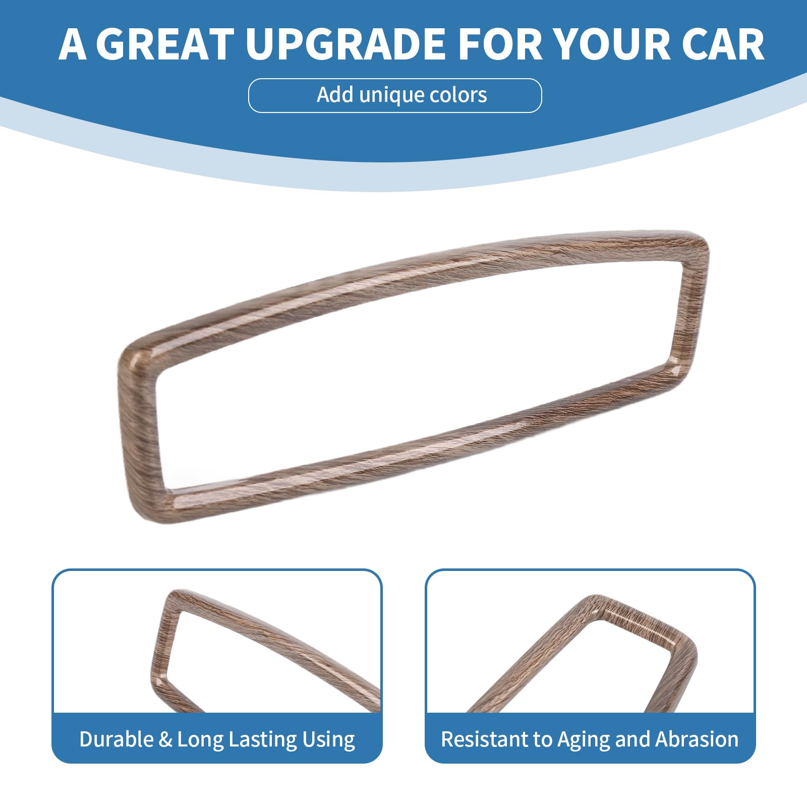 Wood Grain Rearview Mirror Trim Cover for Chevy Silverado 2022-2024 - Interior Accessories Upgrade for Enhanced Cabin Style & Protection
