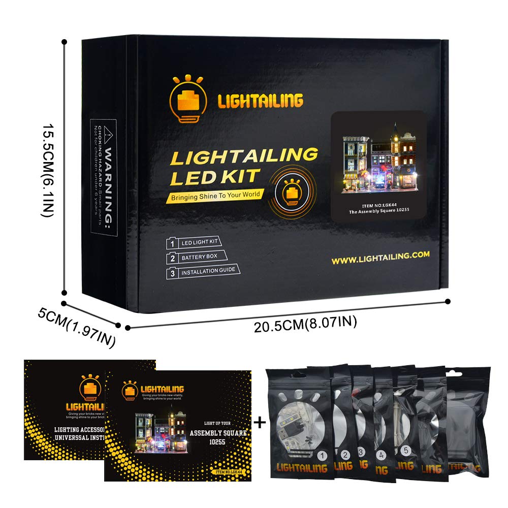 LIGHTAILING LED Light Kit for LEGO 10255 Assembly Square Building Blocks - Compatible with Modular Buildings (Model Not Included) - Perfect for Home Decoration, Gift Giving & DIY Projects