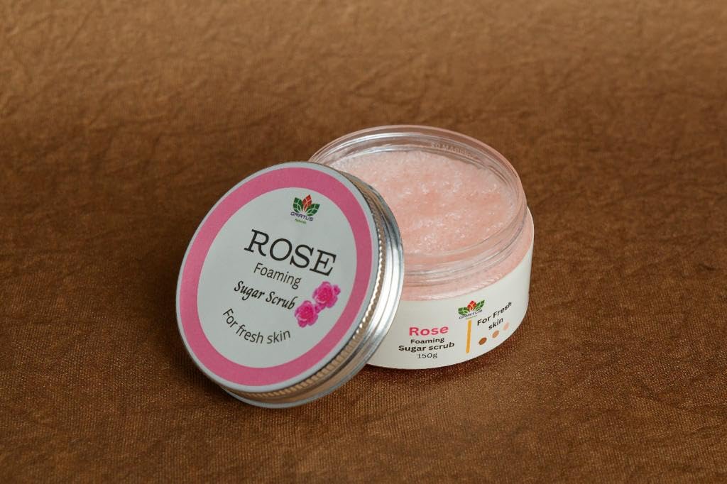 Gratus Naturals Rose Foaming Sugar Scrub for Dry & Normal Skin - 150g | Exfoliating & Moisturizing Body Scrub with Natural Ingredients | Perfect for Shower, Spa & Self-Care Routine
