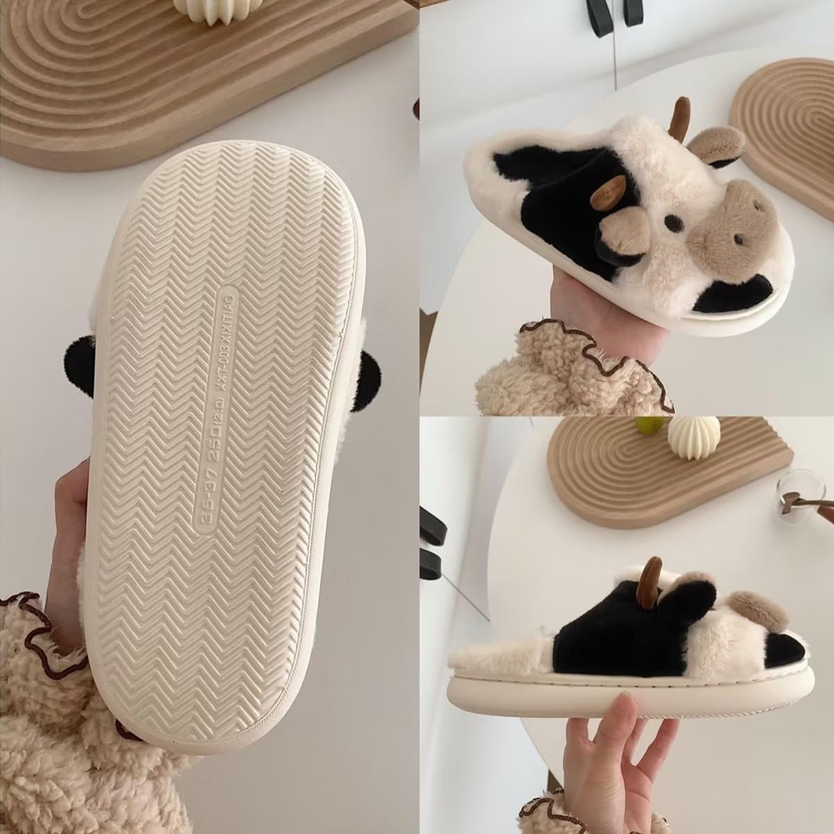 **Cozy Cow Slippers for Kids, Women & Men – Super Soft Fuzzy House Shoes with Memory Foam – Non-Slip Indoor/Outdoor Winter Slippers for Boys, Girls & Toddlers – Perfect for Home, Lounge & Cold Weather Comfort**