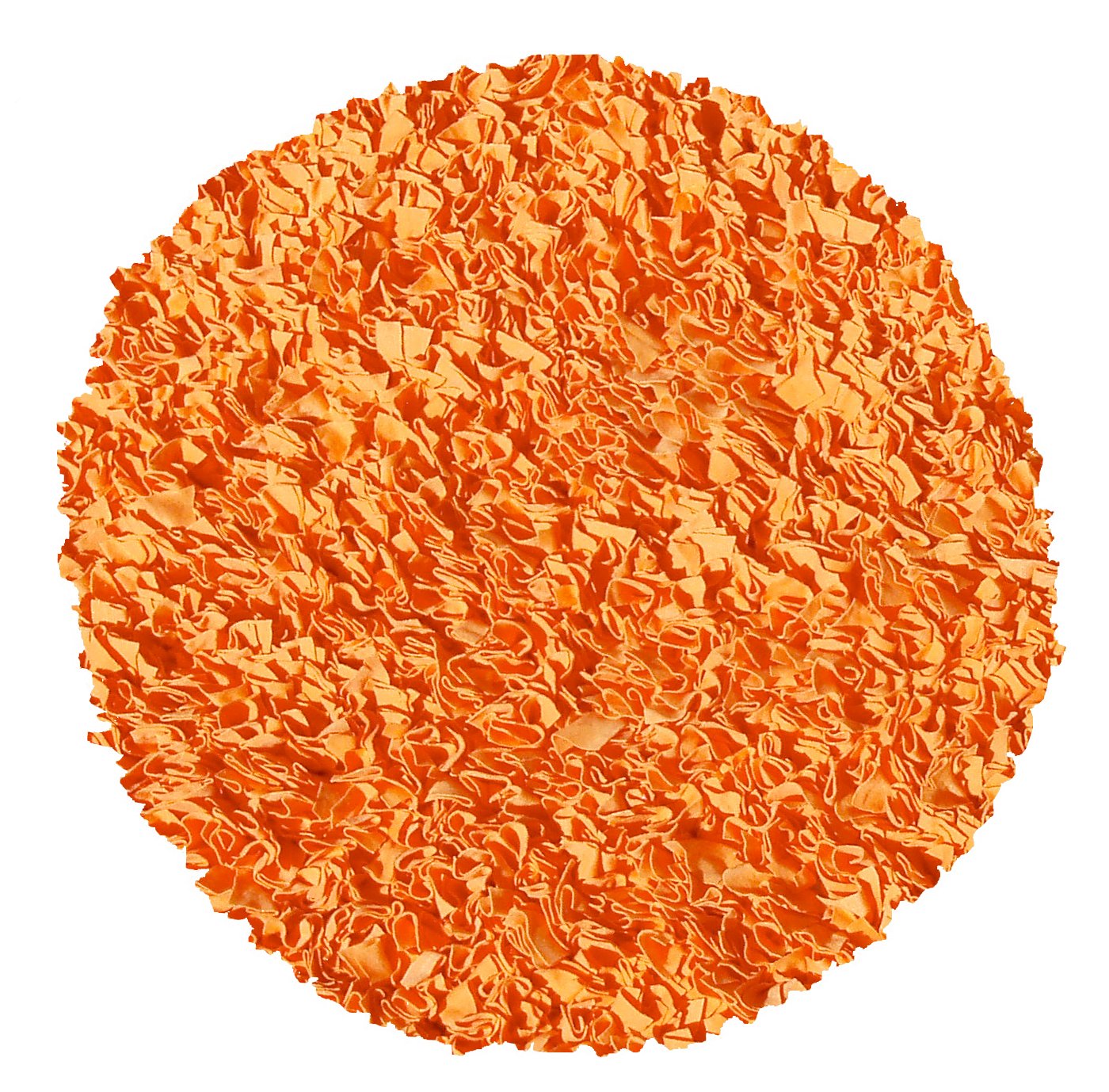 Soft Shaggy Tangerine Orange Area Rug 4'x4' Round - Plush Living Room Carpet, Cozy Bedroom Decor, Kids Play Mat