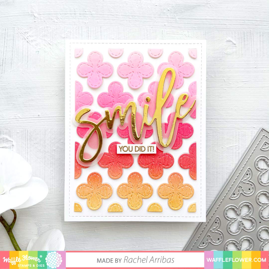Waffle Flower Oversized Smile Stamp Set for Card Making & Scrapbooking - DIY Greeting Cards, Journaling, Planner Decorations