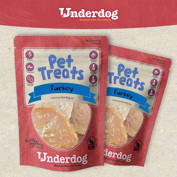 Underdog Turkey Air Dried Dog Treats 80g - Natural Grain-Free Training Snacks for Small & Large Dogs - Perfect for Training, Rewards & Outdoor Adventures