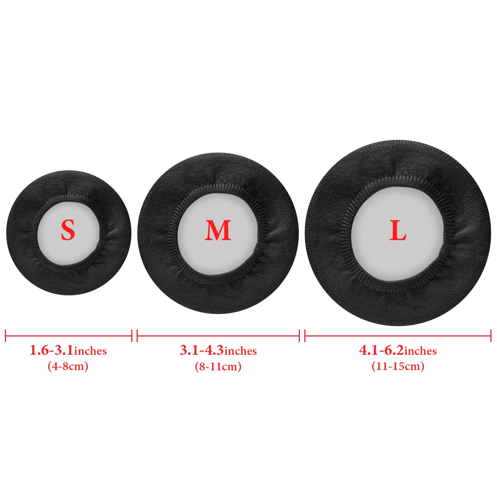 GEEKRIA 2 Pairs Stretchable Headphone Ear Covers - Washable Fabric Earpad Protectors for On-Ear Headphones, Sweatproof & Comfortable (Size S/White) - Perfect for Workouts, Gaming & Travel