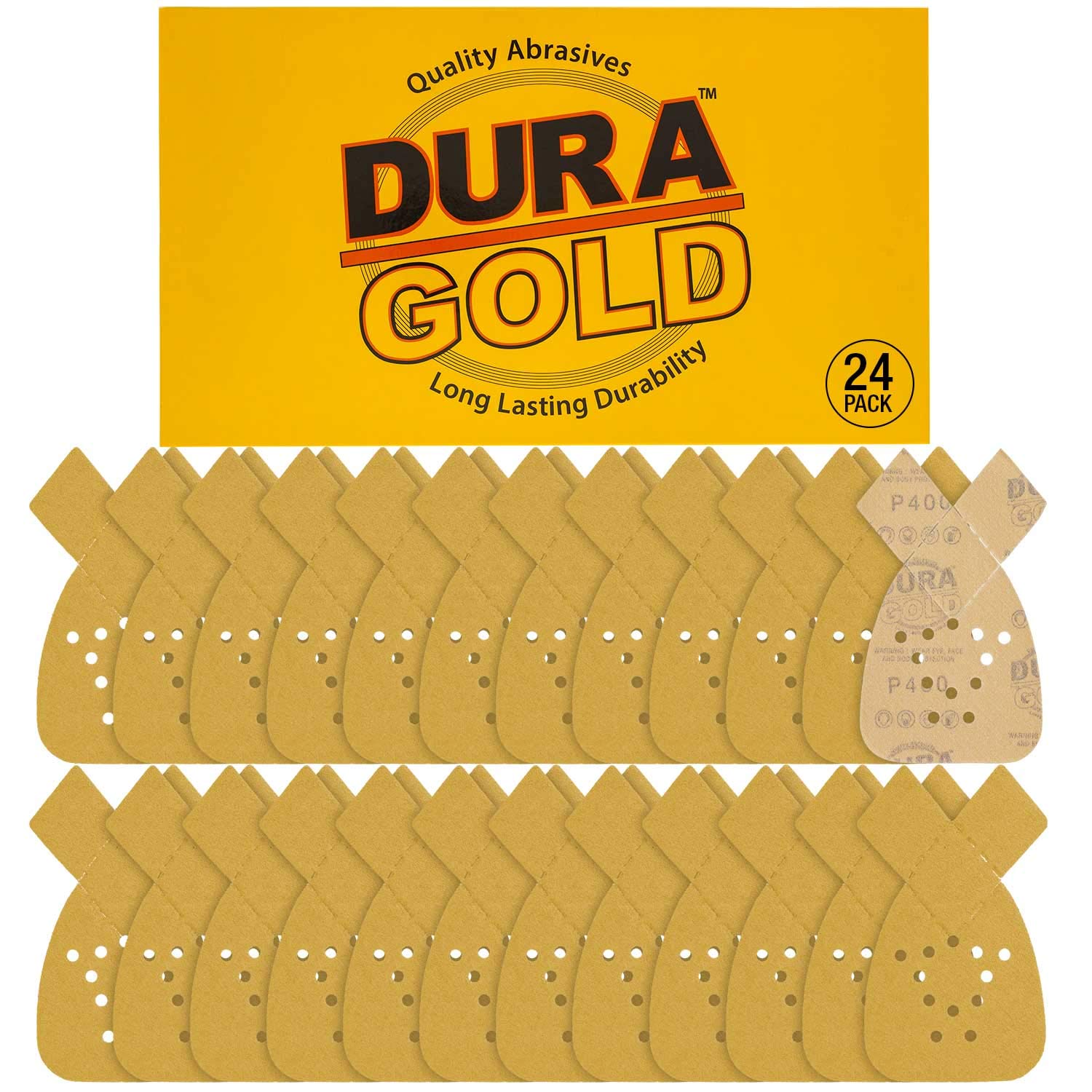 Premium 400 Grit Triangle Sanding Discs - 24-Pack Hook & Loop Mouse Detail Sander Sheets for Woodworking & Auto Body - Compatible with Black & Decker - Perfect for Fine Sanding, Wood Crafts & Automotive Detailing