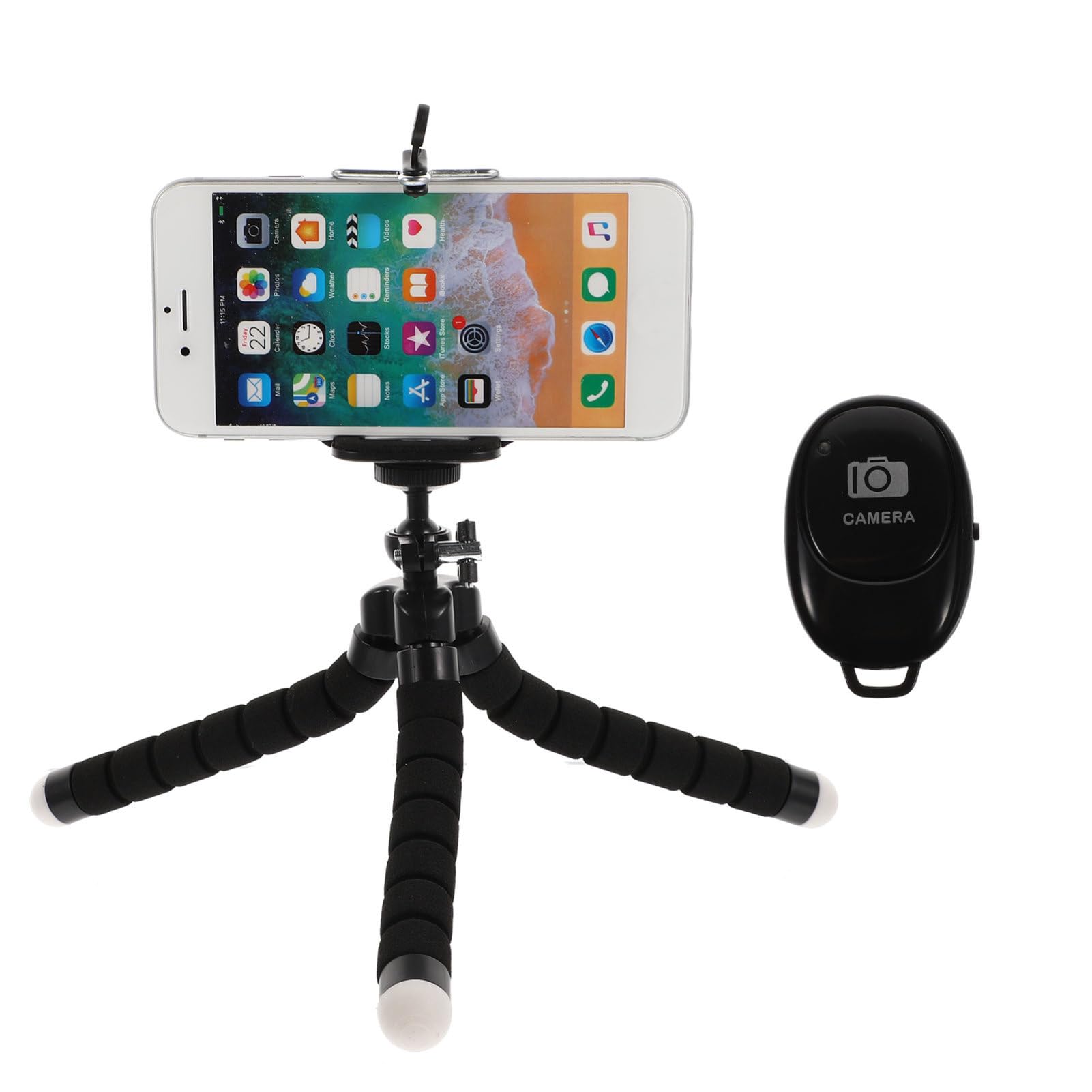 OSALADI Compact Stainless Steel Phone Stand - Adjustable Desk Tripod for Smartphones, Perfect for Video Calls, Live Streaming & Photography (Ideal for Home Office, Vlogging & Content Creation)