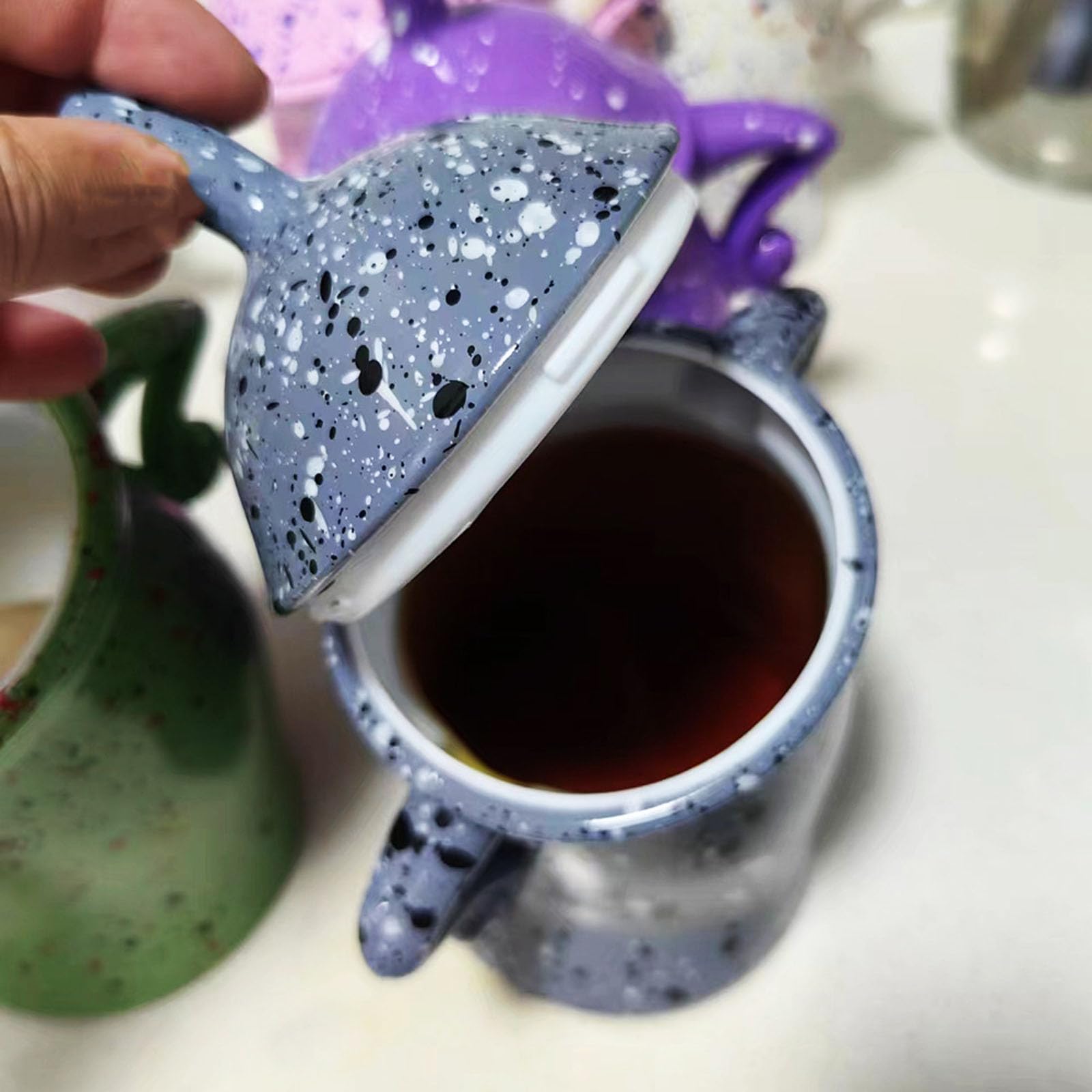 Stylish Sassy Hands on Hips Teapot & Canister Set - Drop Resistant Kitchen Organizer for Tea, Coffee & Sugar Storage - Perfect for Home Decor, Gift Giving & Coffee Shops (Style C)