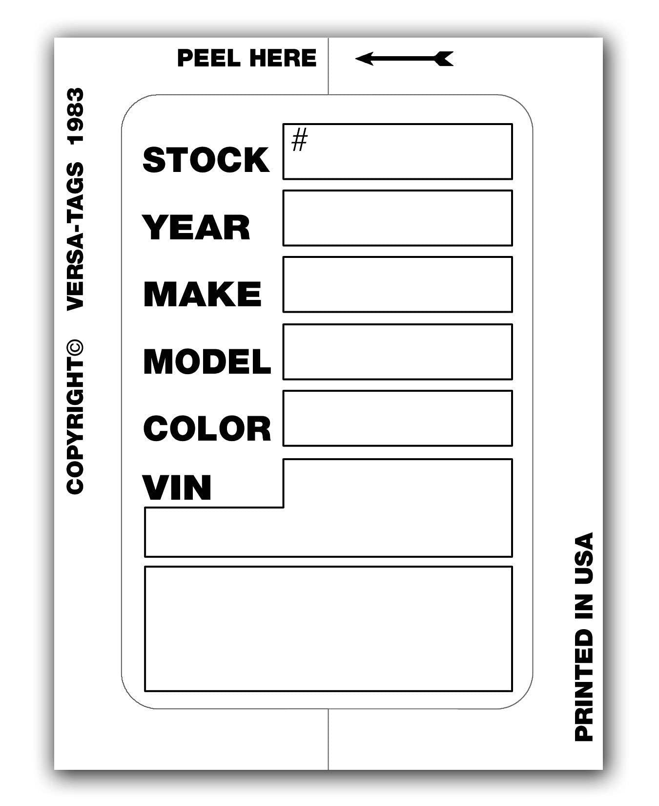 Versa-Tags Kleer-bak Stock Stickers - 200 Pack White Adhesive Labels for Inventory, Shipping & Organization - Perfect for Retail, Warehouse & Small Business Use