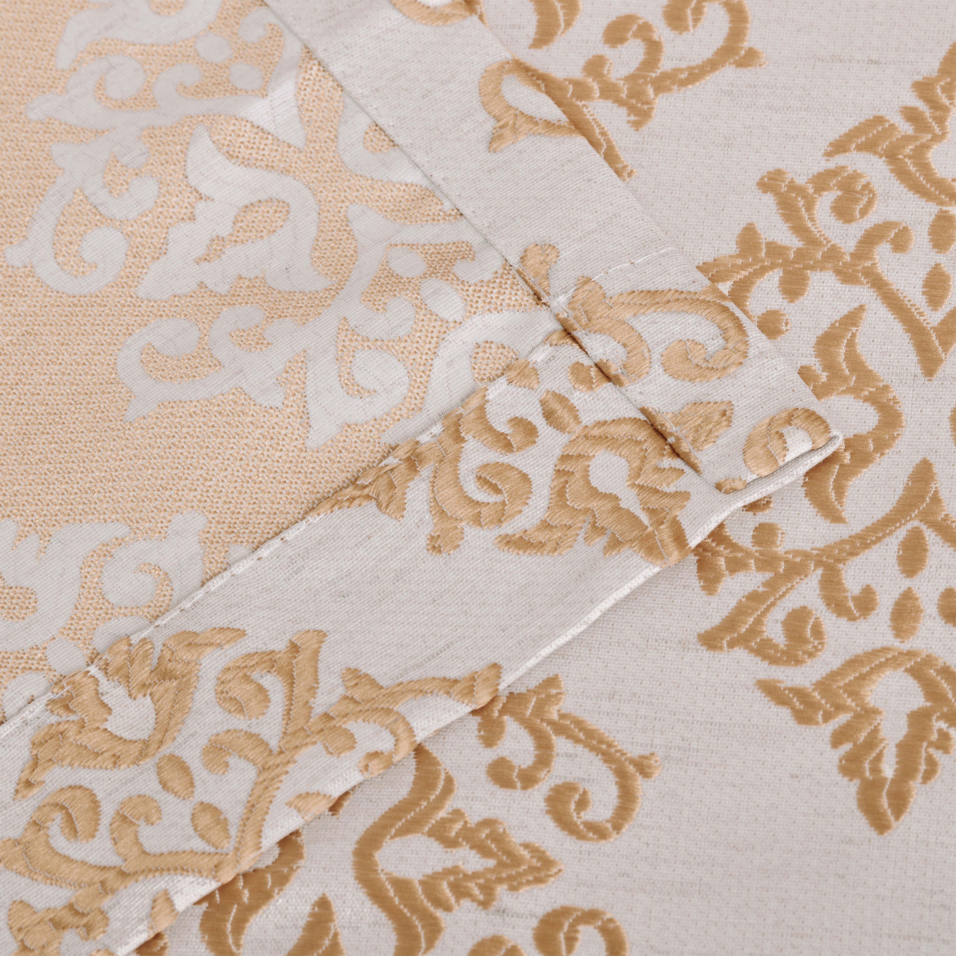 Venetian Damask Jacquard Curtain Panels - Set of 2 Luxury Window Treatments for Living Room & Bedroom Decor