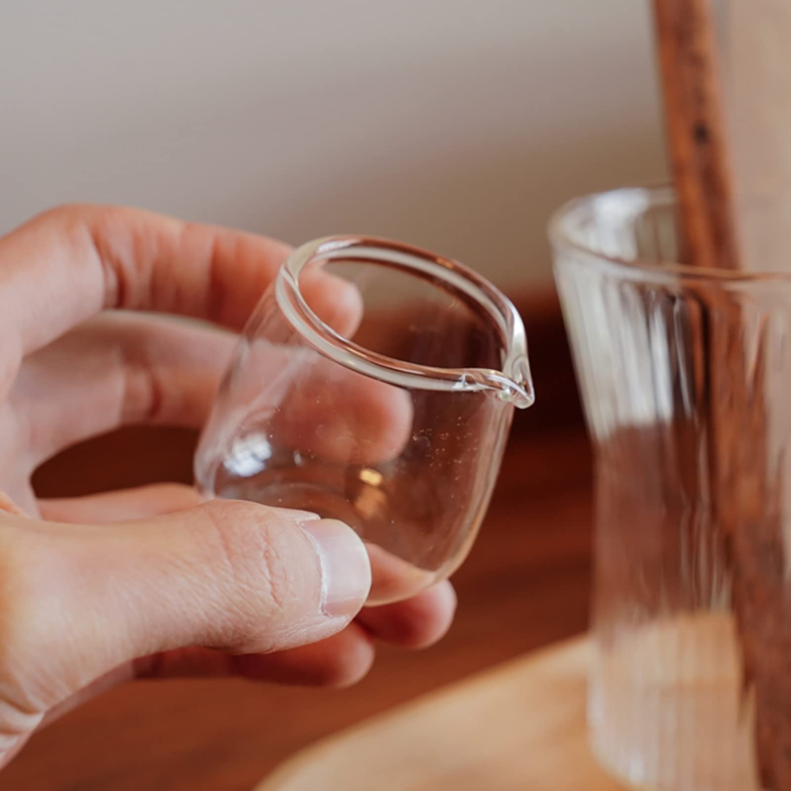 Charque Mini Glass Creamer - 1.8oz Small Milk Jug for Coffee, Tea, Salad Dressing & Sauces | Perfect for Kitchen, Cafe & Dining Table Use
