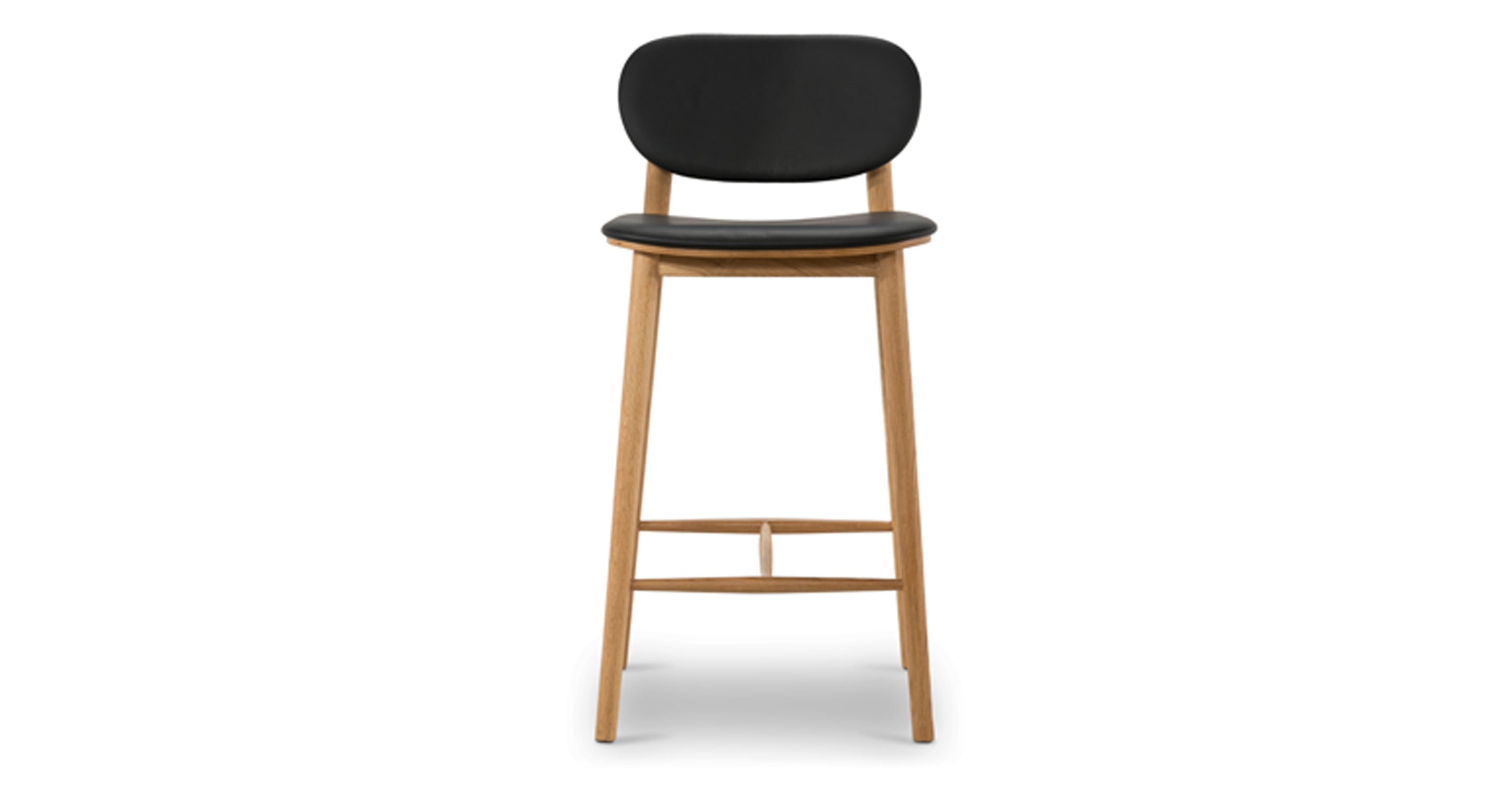 Bonato Leather Counter Stool - Modern Bar Stool with Cushioned Seat, Adjustable Height for Kitchen Island, Breakfast Bar & Home Decor