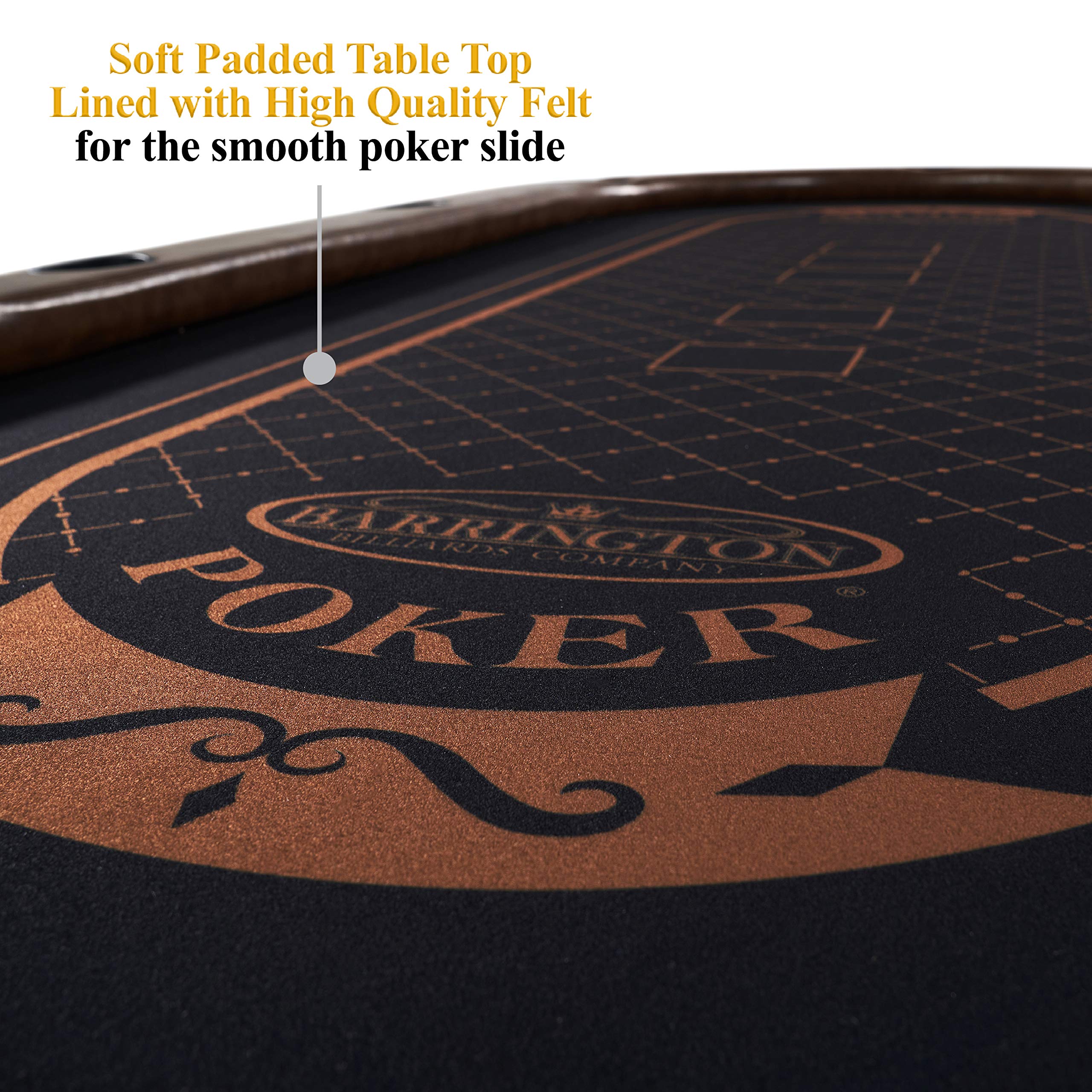 Premium Barrington Folding Poker Table & Table Top Set - Durable Padded Rail with Felt Surface for Texas Hold'em, Blackjack & Casino Night - Convertible to Dining Table for Home Game Rooms & Parties