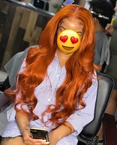 13x4 Ginger Orange Lace Front Wigs Human Hair - Body Wave Glueless Wig with Pre-Plucked Baby Hair & Invisible Lace for Black Women (26 Inch) | Perfect for Daily Wear, Cosplay, and Special Occasions