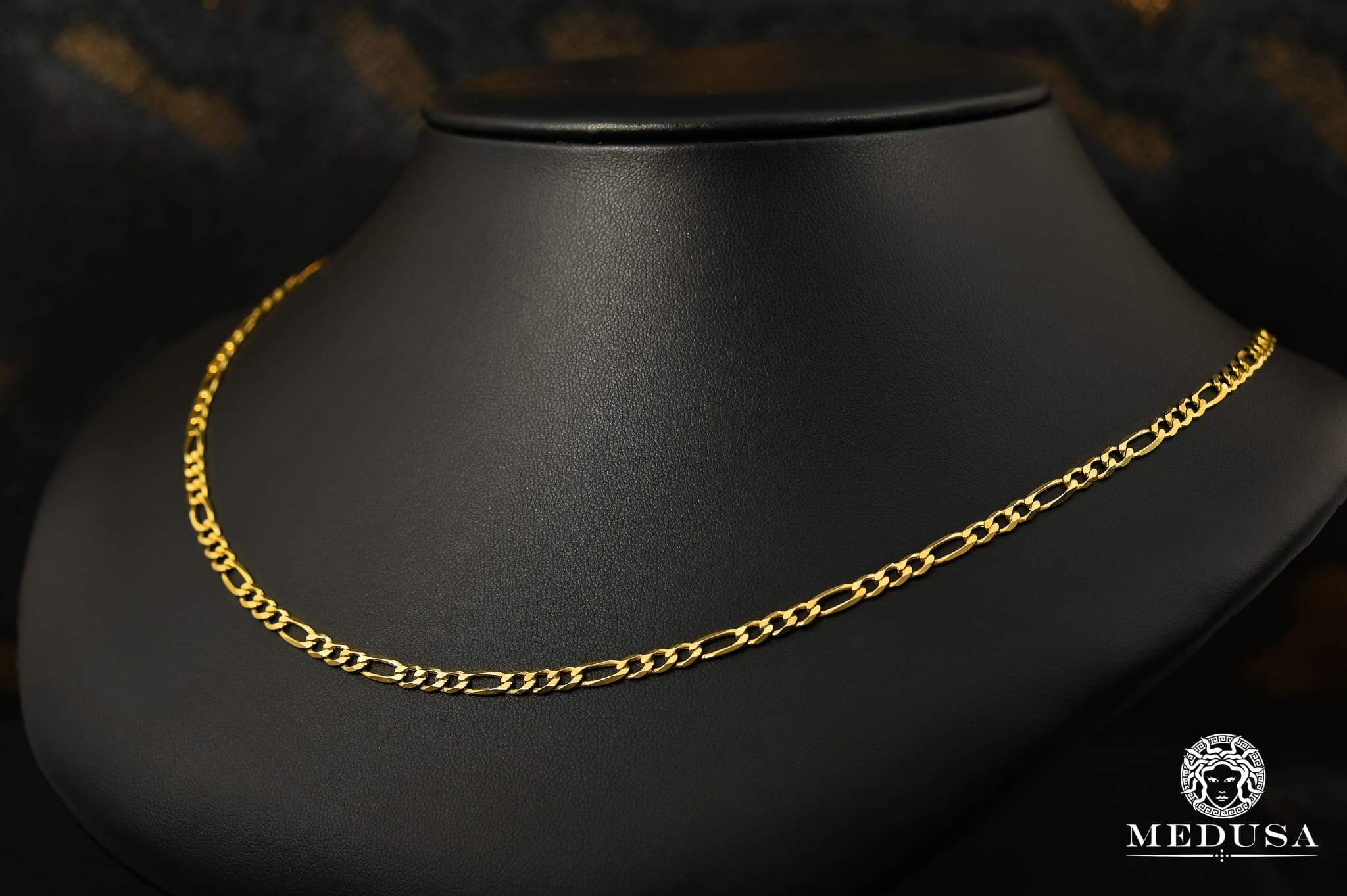 3.5mm Figaro Concave Chain Necklace for Women - Gold & Silver Plated Italian Jewelry - Perfect for Gifts, Parties, and Everyday Wear