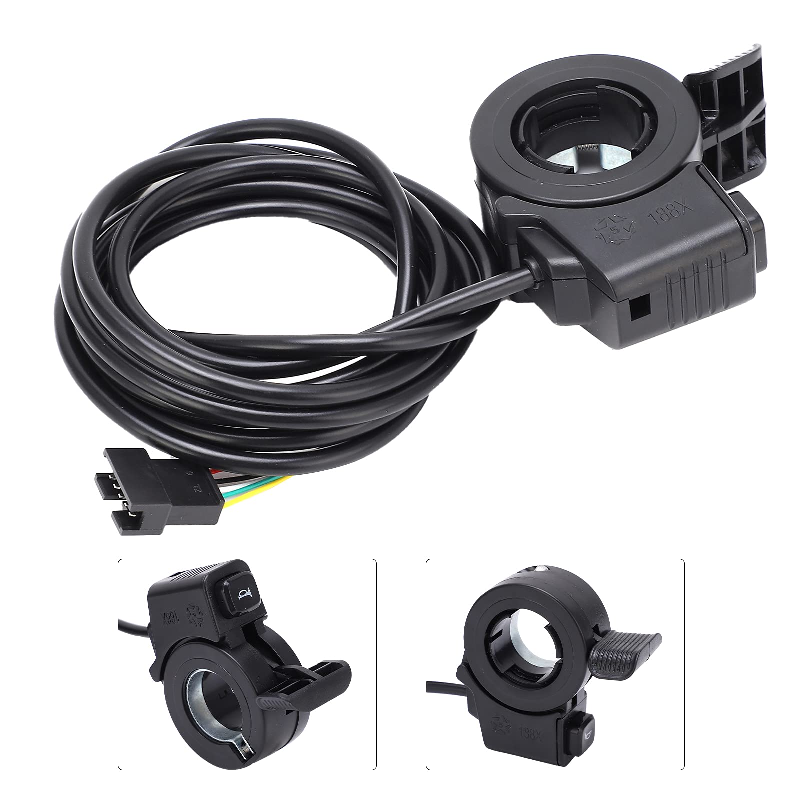 VBESTLIFE Electric Thumb Throttle Speed Controller with Horn - Adjustable Dial for E-Bikes, Scooters & ATVs - Perfect for Commuting, Off-Roading & DIY Electric Vehicle Modifications