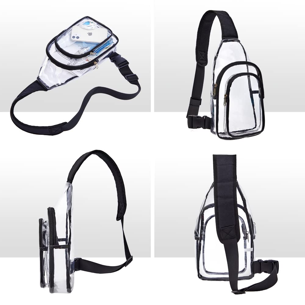 Clear PVC Sling Bag - Stadium Approved Crossbody Shoulder Bag for Concerts, Festivals & Travel | Lightweight Transparent Purse for Women & Men