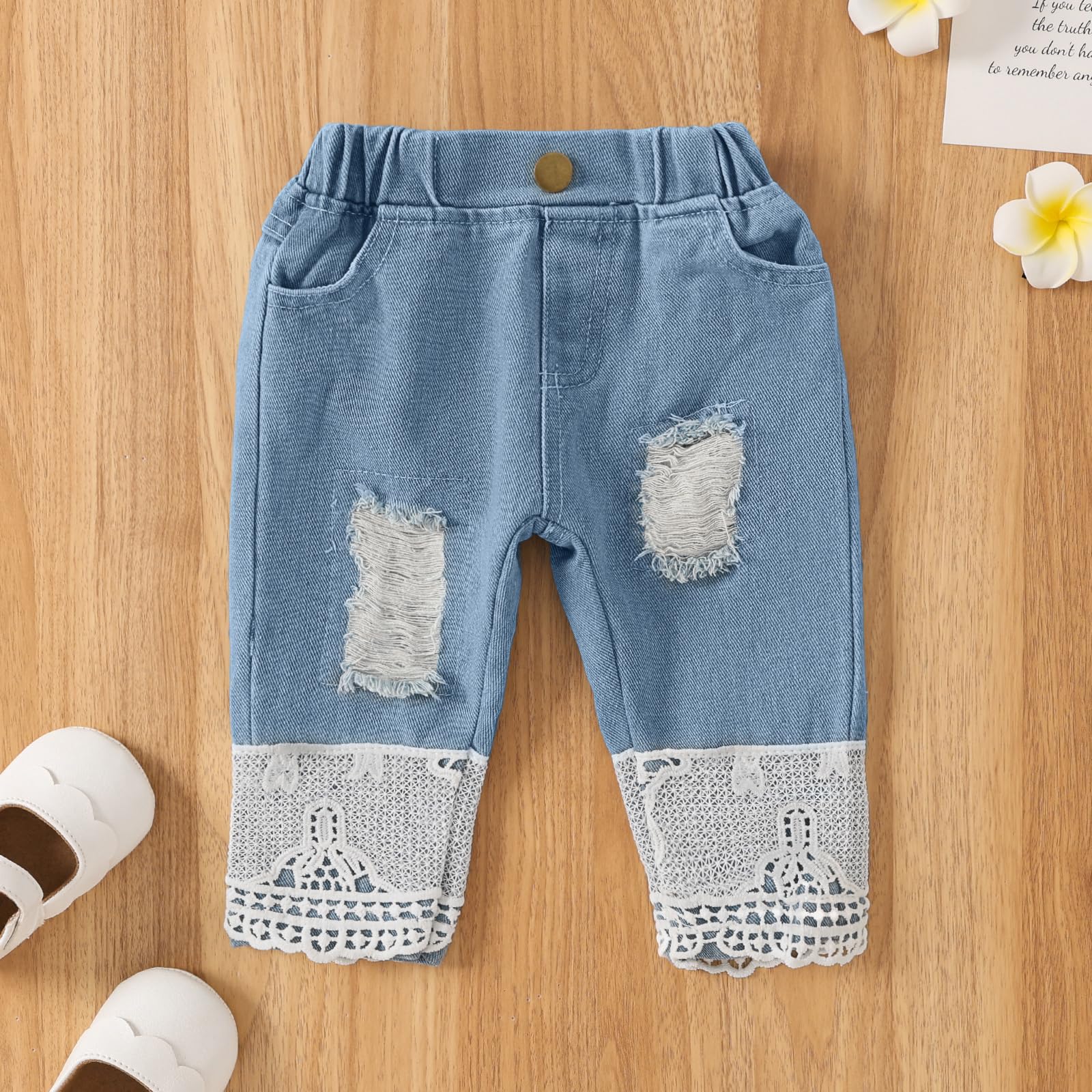 Adorable Baby Girl Clothes Set - Cute Toddler Romper & Jeans Outfit for Infants | Perfect for Playdates, Photos & Everyday Wear