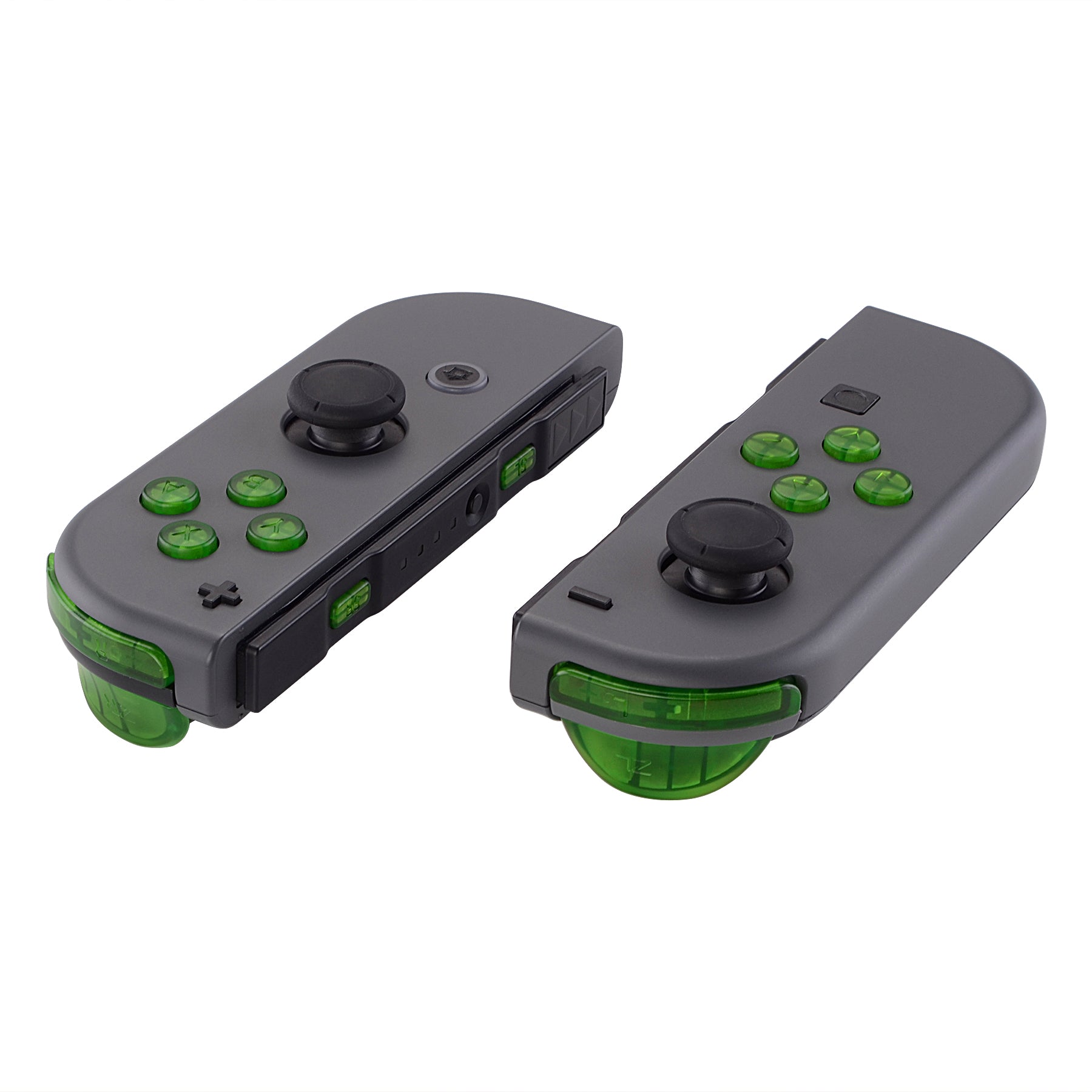 ExtremeRate Clear Green Replacement Buttons & Triggers for Nintendo Switch JoyCon & OLED JoyCon - Full Repair Kit with Tools (Excludes Shell) - Perfect for DIY Controller Repair & Gaming Enhancement