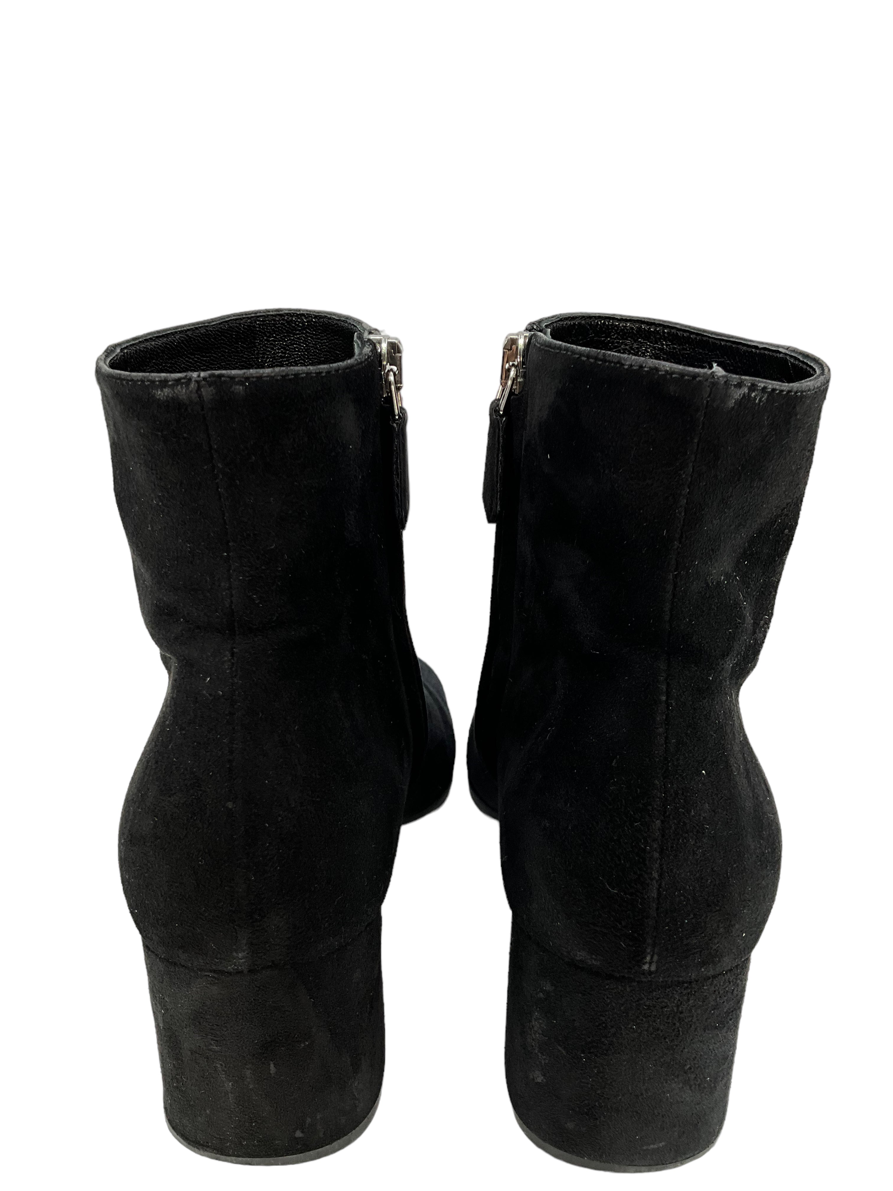 Prada Black Suede Ankle Boots Women's Size 6.5 - Luxury Designer Booties for Women, Perfect for Office, Party & Night Out