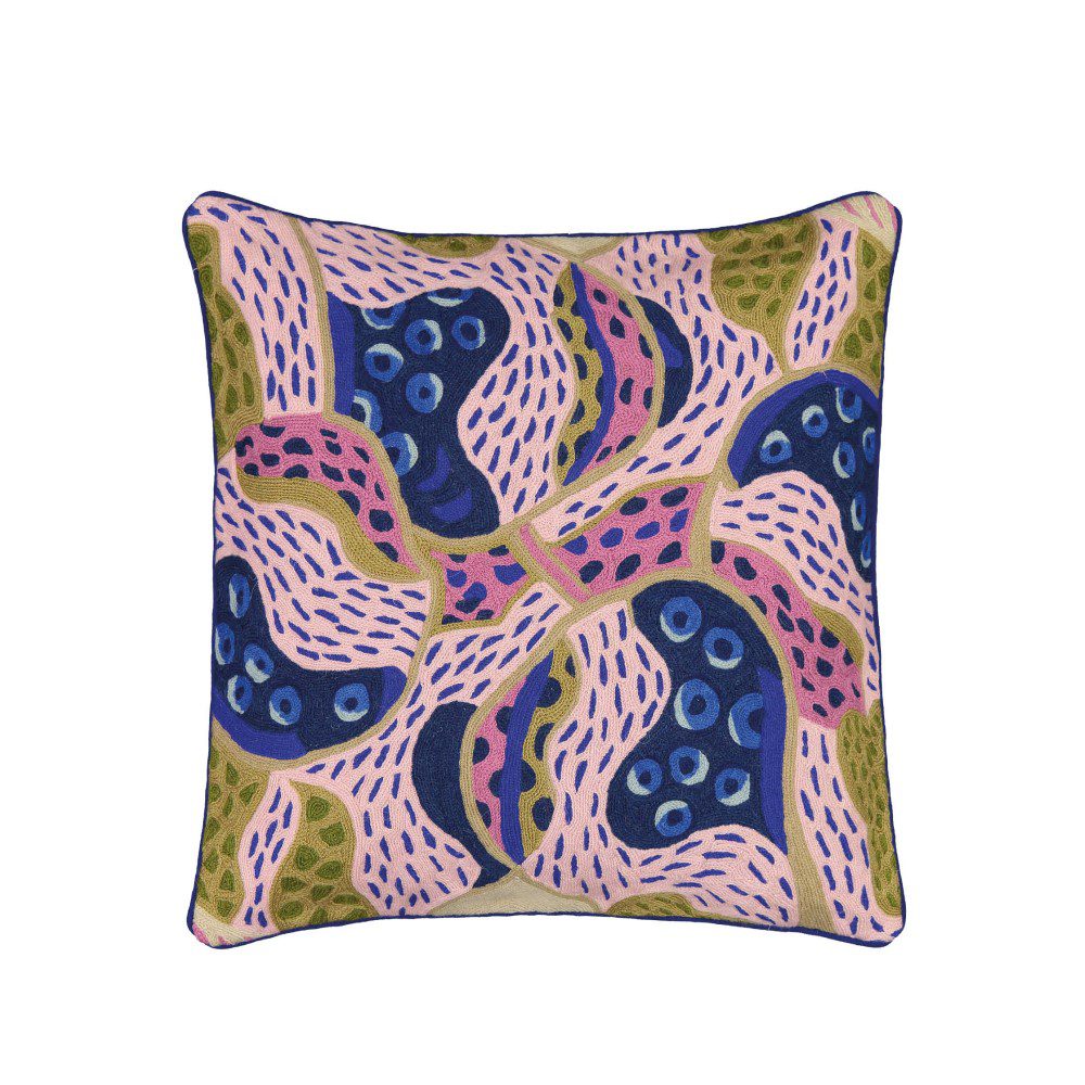 FINARTE Blue Paletti Cushion - Soft Decorative Throw Pillow for Sofa, Bed, Living Room & Home Decor