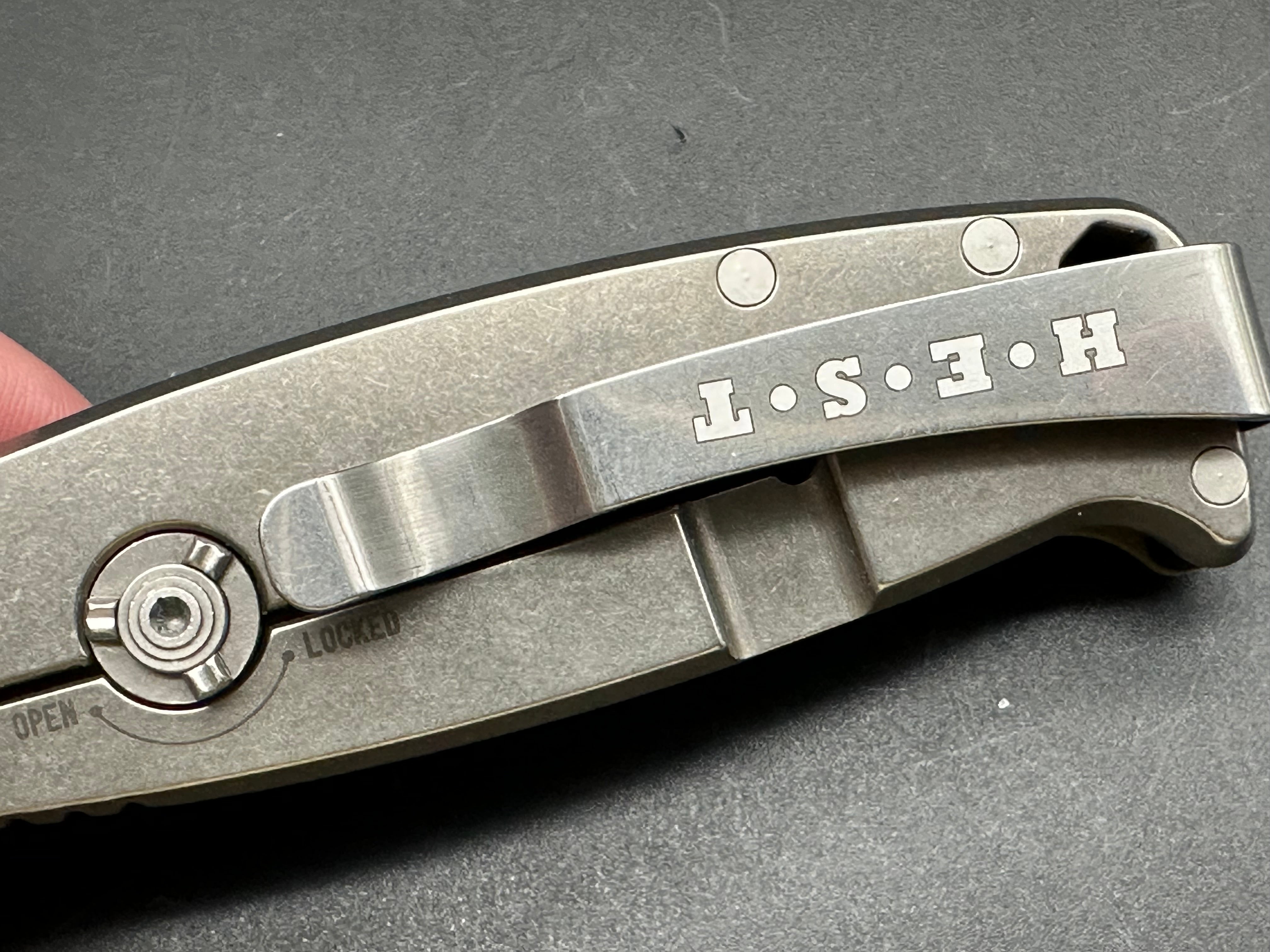 DPX Hest 2.0 Left Hand Titanium/G10 Frame Lock Folding Knife - EDC, Outdoor Survival & Tactical Use