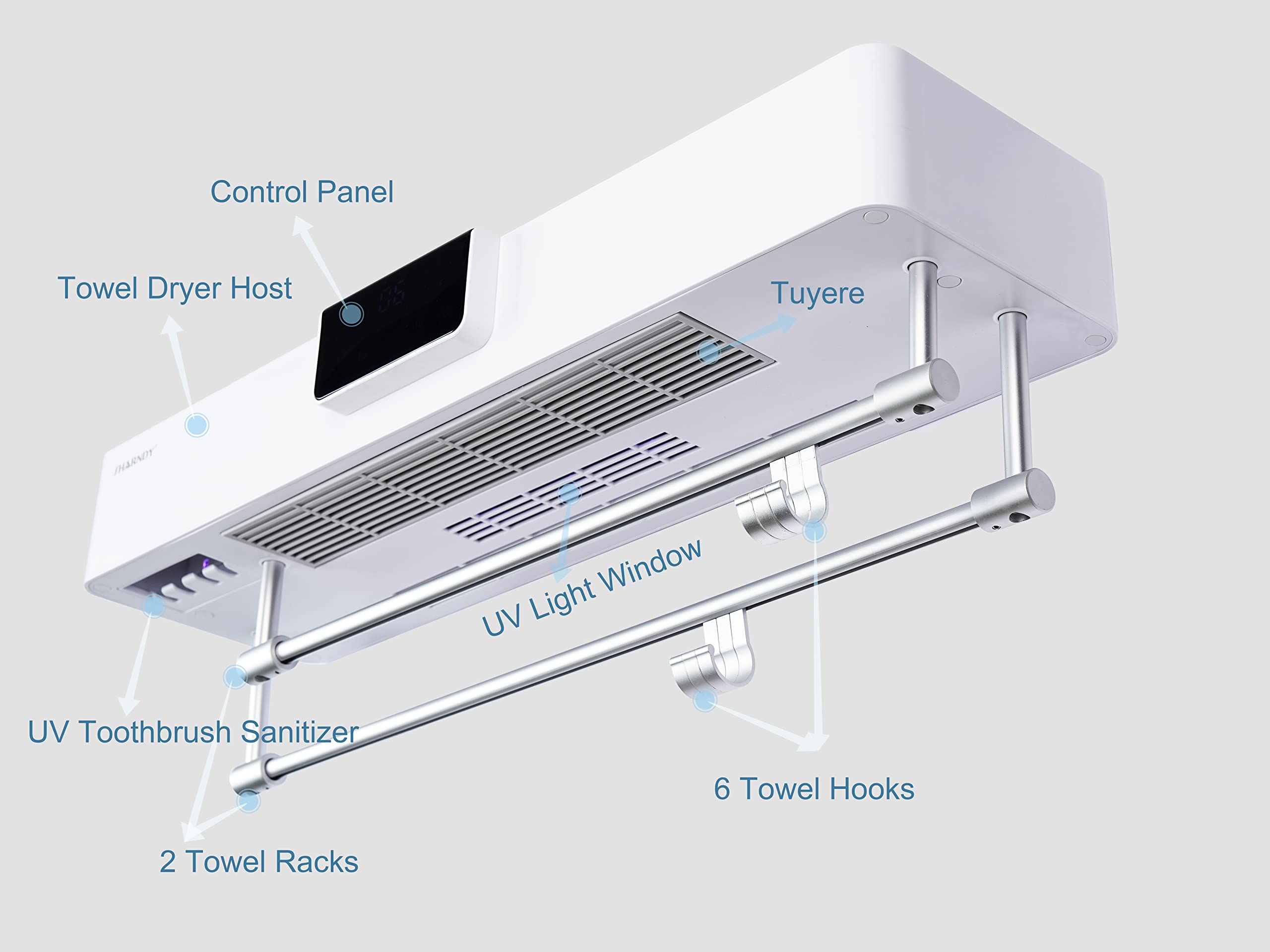 Smart Electric Towel Warmer with Toothbrush Holder & Timer - 500W Wall-Mounted Bath Towel Heater & Drying Rack for Spa-Like Luxury - Perfect for Bathrooms, Hotels, and Home Spa Relaxation