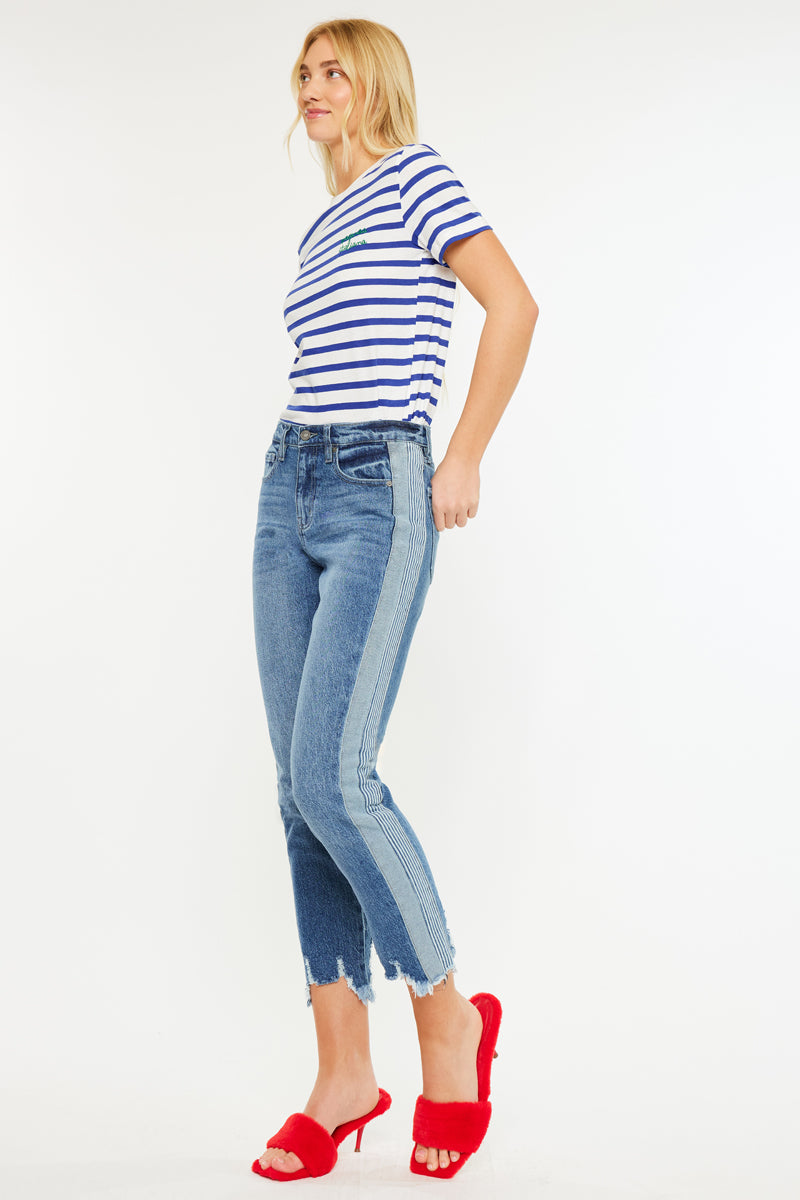 Erin High Rise Slim Straight Leg Jeans for Women - Stretchy Denim Pants, Comfortable & Flattering Fit - Perfect for Casual Wear, Office, and Date Nights