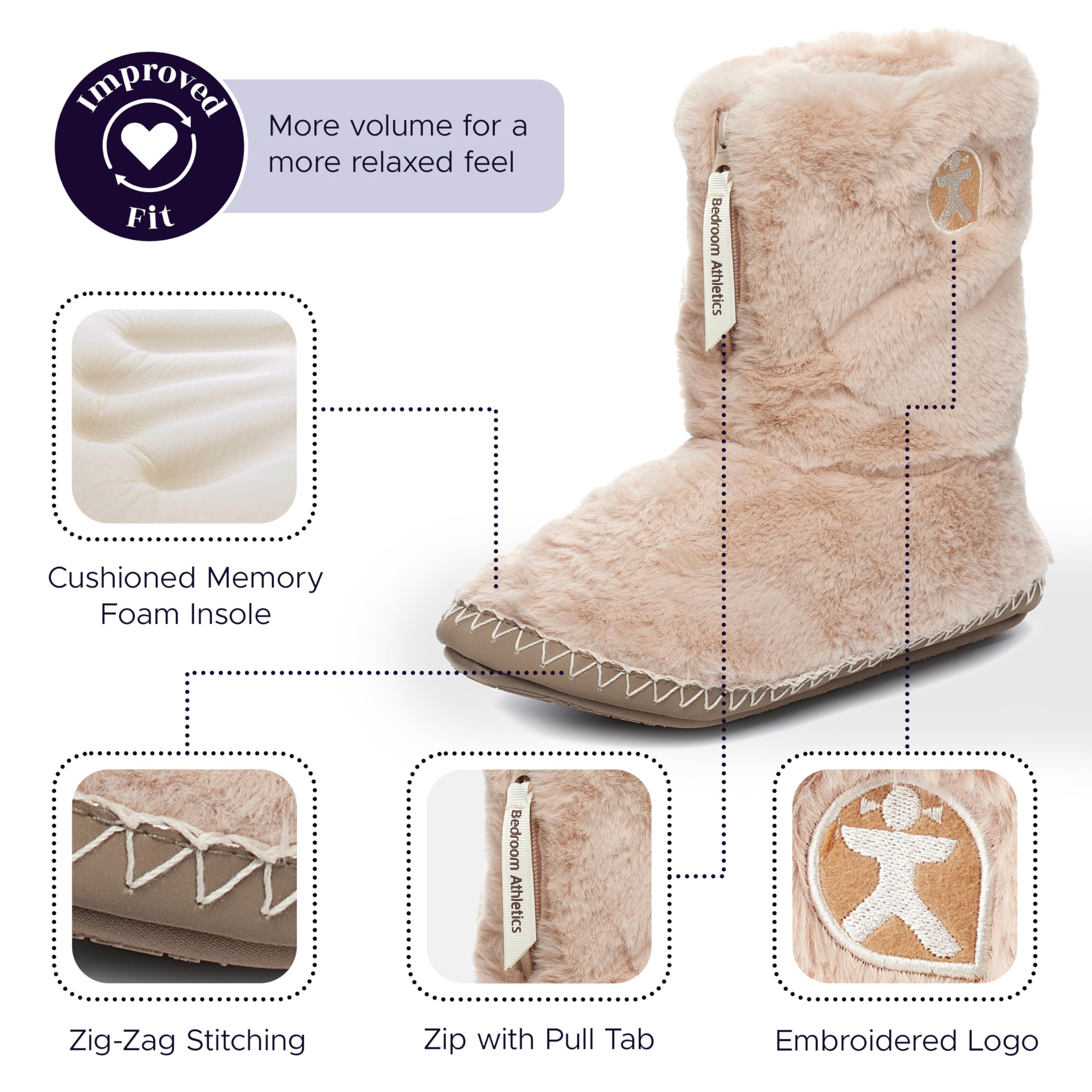 Women's Warm Faux Fur Memory Foam Slipper Boots - Indoor/Outdoor Non-Slip House Shoes with Zip Up Closure & Machine Washable Design - Perfect for Winter Comfort at Home, Office or Travel - Marilyn