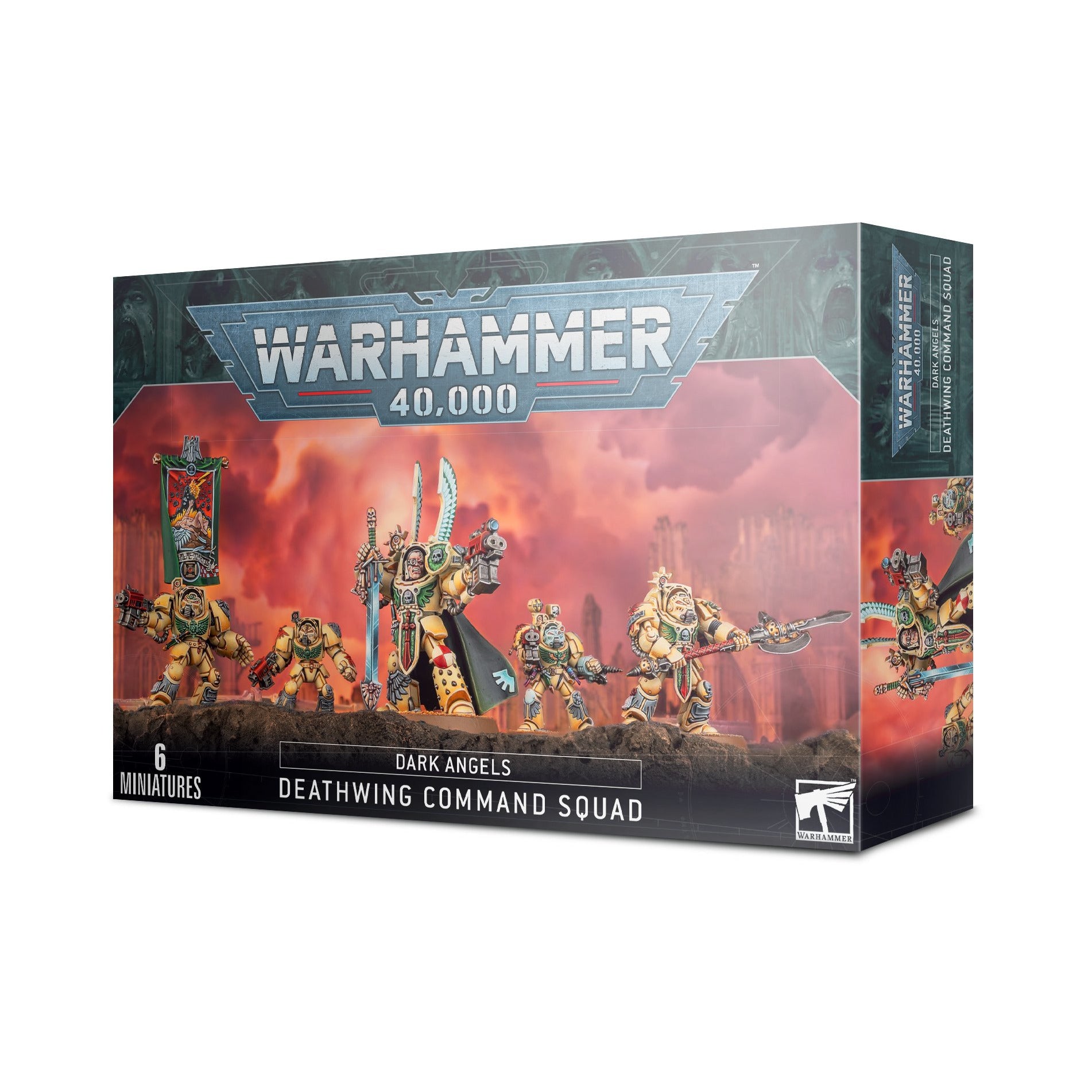 Warhammer 40K Deathwing Terminator Squad & Command Set - Dark Angels Elite Space Marines Miniatures for Tabletop Wargaming and Collectors