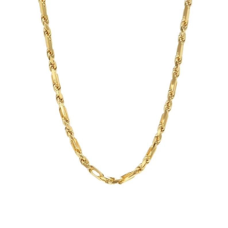 14K Solid Yellow Gold Milano Figaro Rope Chain Necklace for Men & Women - Durable 14K Gold Jewelry for Everyday Wear, Gifts & Special Occasions
