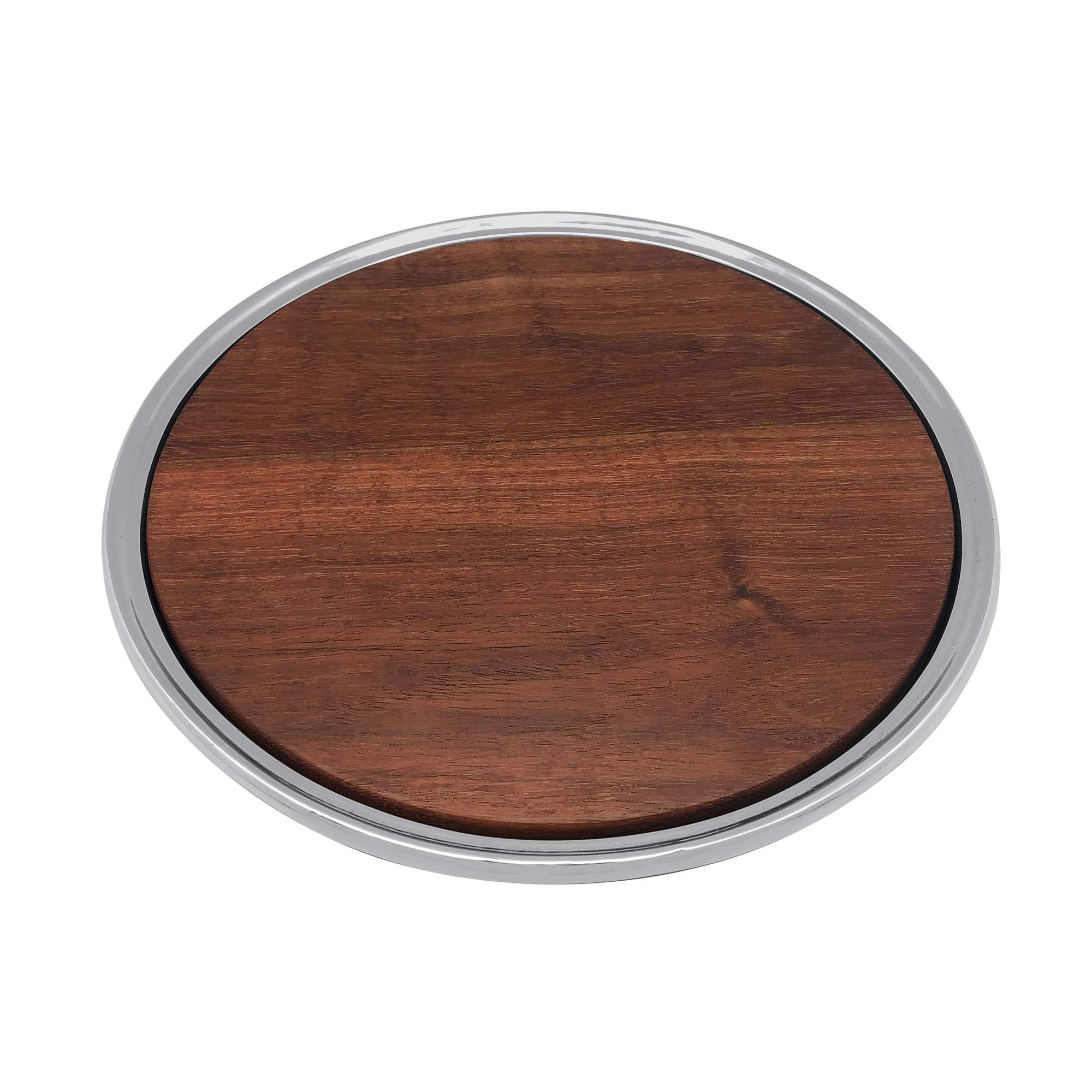 MARIPOSA Signature Round Cheese Board with Dark Wood Insert - Elegant Brown Serving Tray for Cheese, Charcuterie & Entertaining - Perfect for Dinner Parties, Wine Nights & Holiday Gatherings