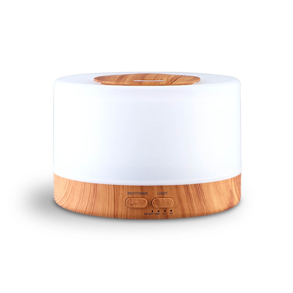 Devanti 500ml Wood Grain Aroma Diffuser - Ultrasonic Essential Oil Diffuser with 7 Color LED Lights for Home, Office, Yoga & Spa Relaxation