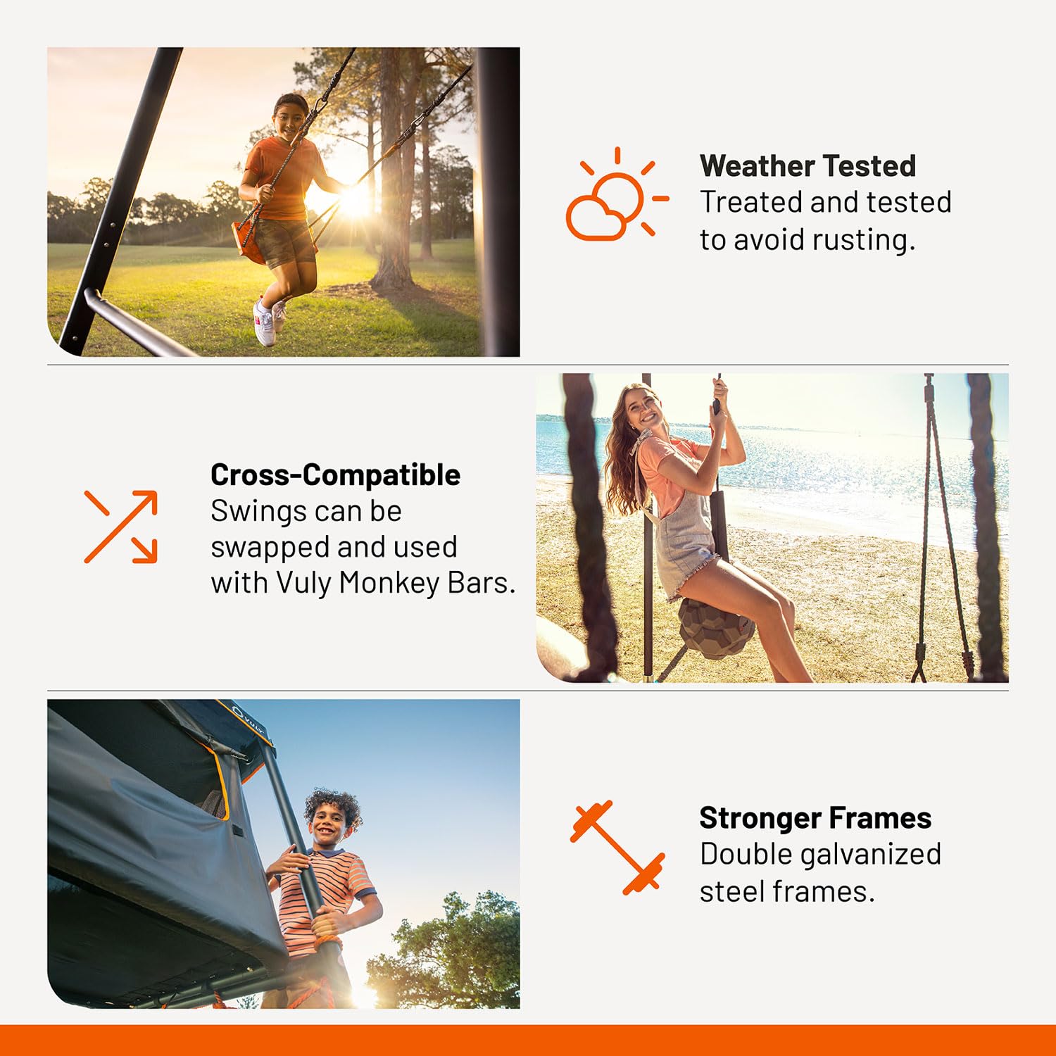 360 Pro Max C2-2 Bay Heavy Duty Metal Swing Set with Spinning Seat & Traditional Swing - Outdoor Backyard Playground Equipment for Kids & Adults | Compatible with VULY Monkey Bars | Perfect for Family Fun, Birthday Parties & Backyard Entertainment