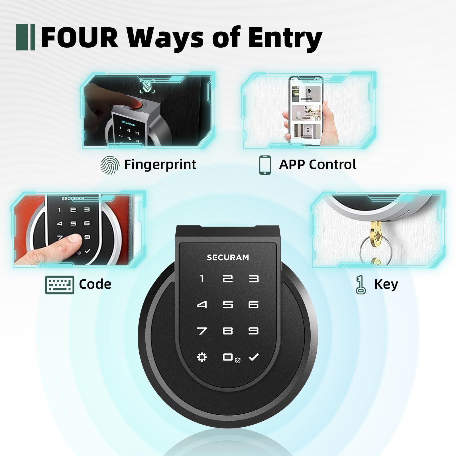 Smart Fingerprint Door Lock - Biometric Bluetooth Enabled with Auto Lock & Voice Control via Alexa/Google Assistant - Secure Keyless Entry for Home & Office Use